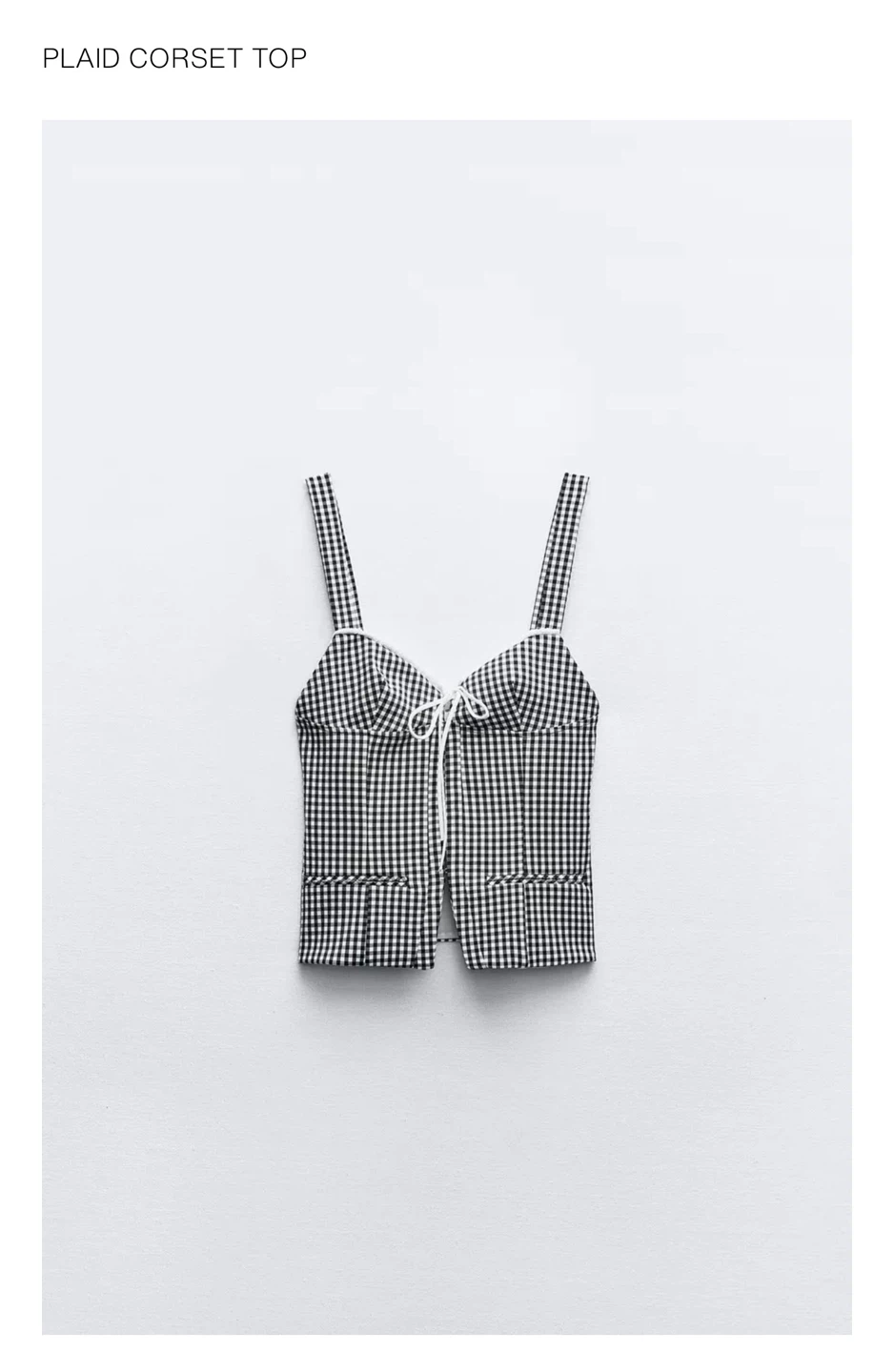 Zara - Gingham Plaid Corset Top - S