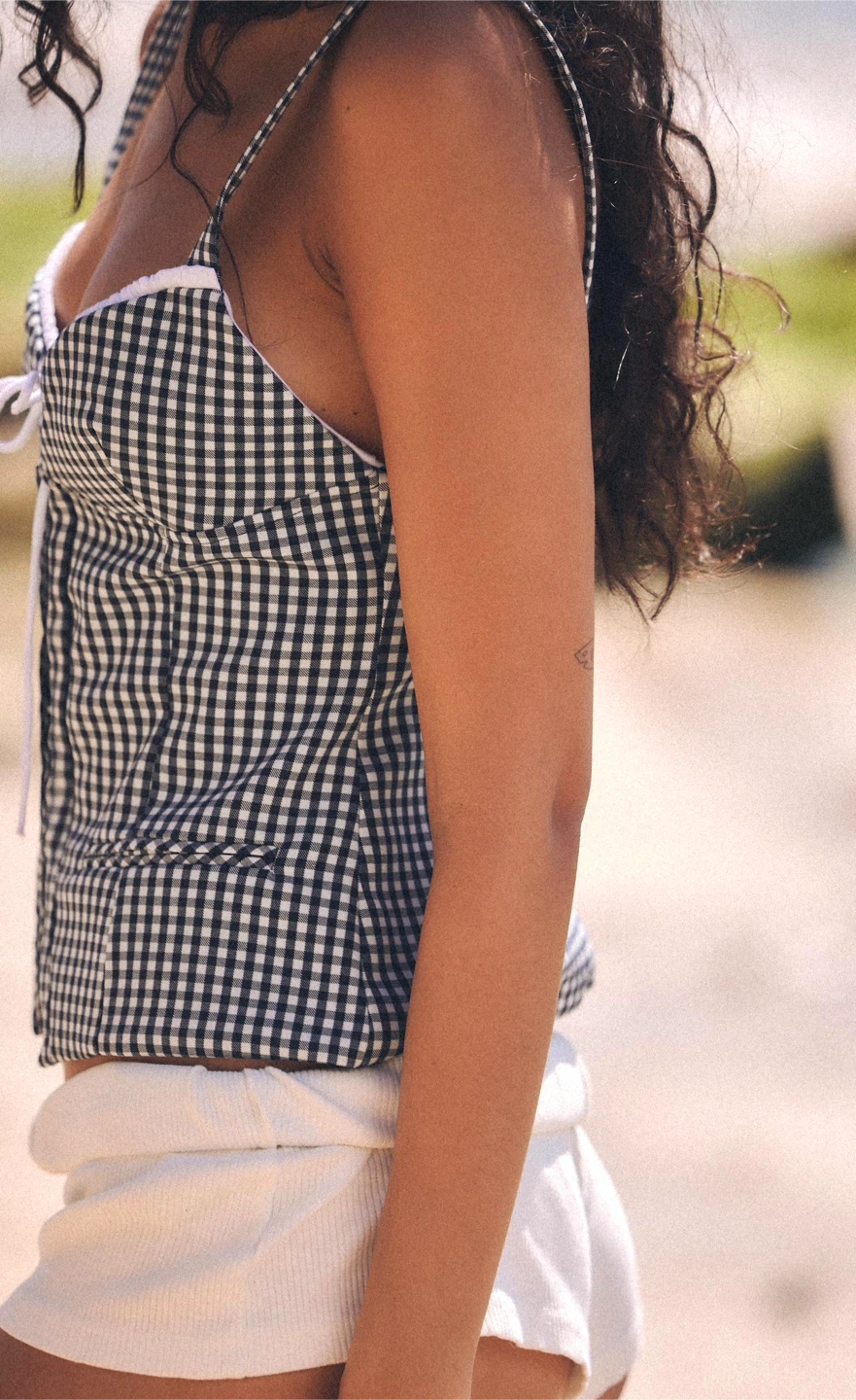 Zara - Gingham Plaid Corset Top - S - photo 4