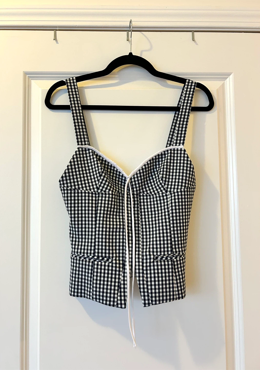 Zara - Gingham Plaid Corset Top - S - photo 2