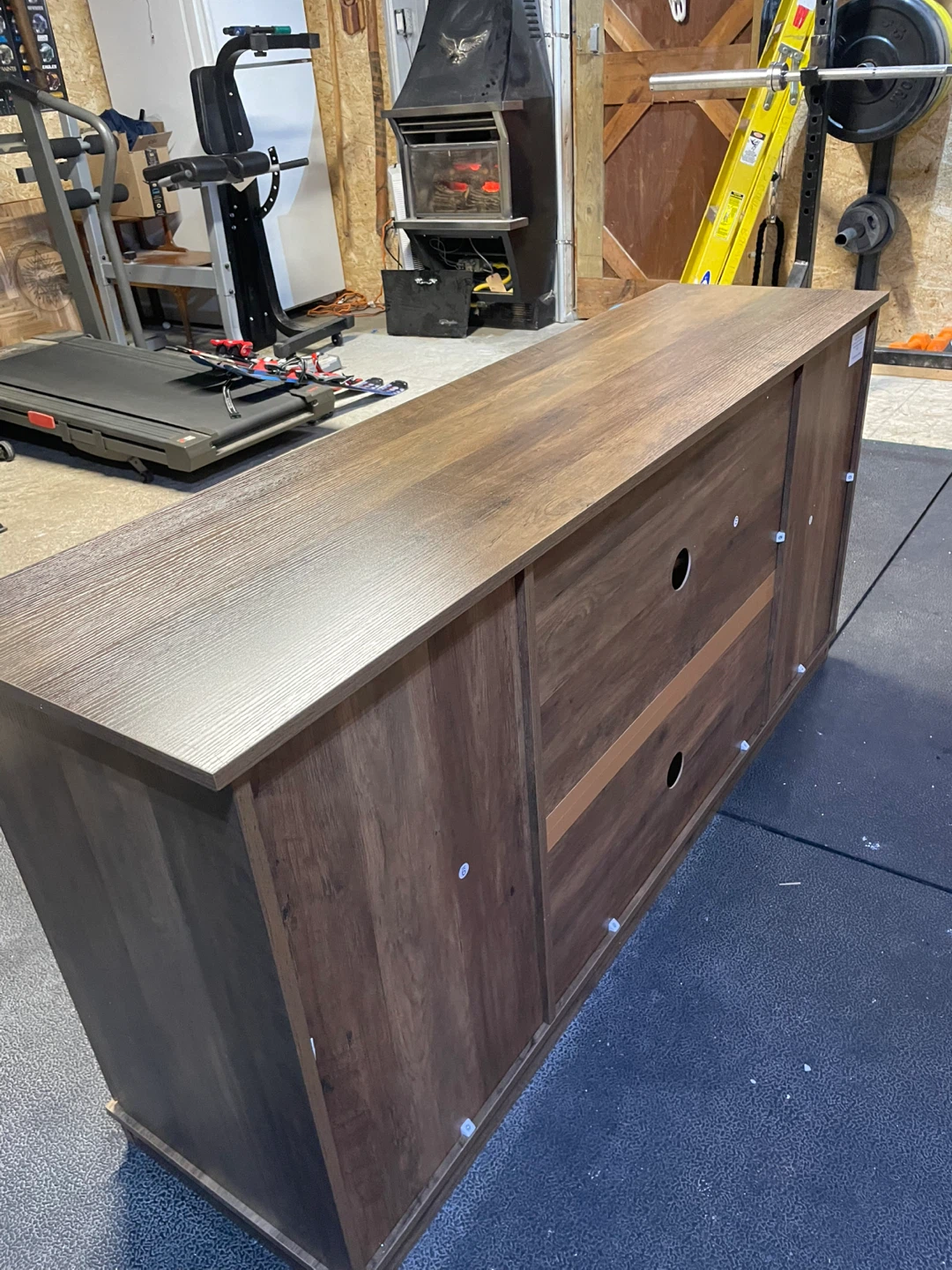 Wood TV Stand Media Console with Barn Doors - photo 4