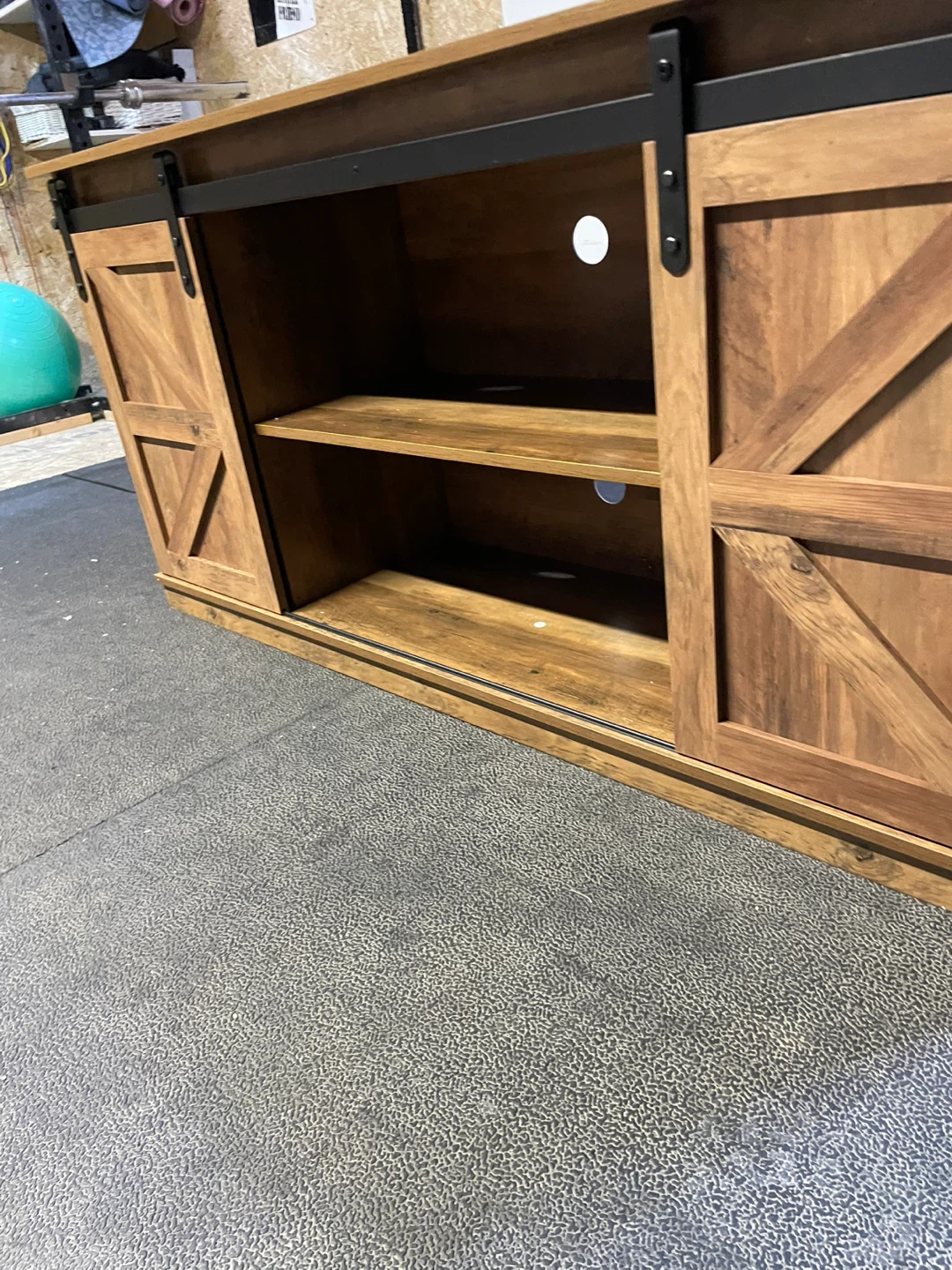 Wood TV Stand Media Console with Barn Doors - photo 2