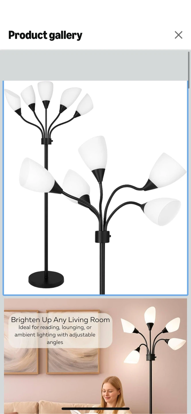 Black Tree Floor Lamp - Adjustable Angles