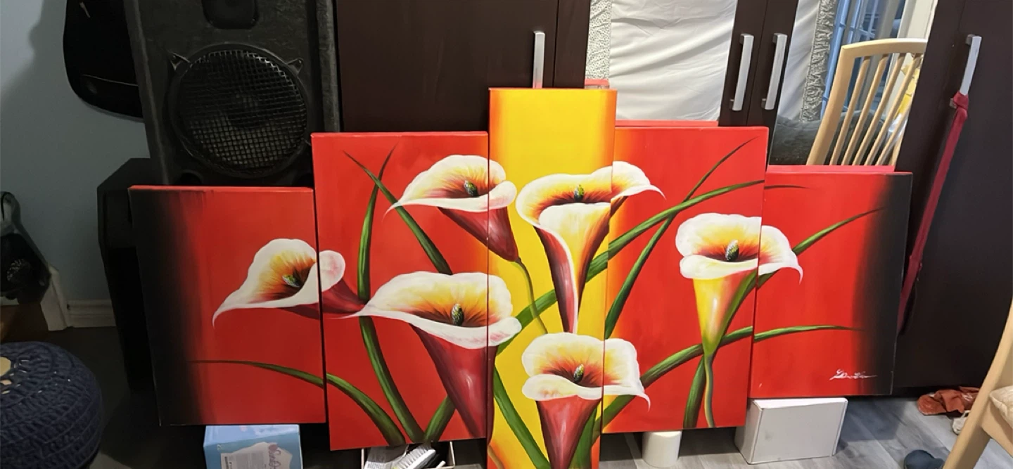 5-Panel Floral Canvas Wall Art - photo 2