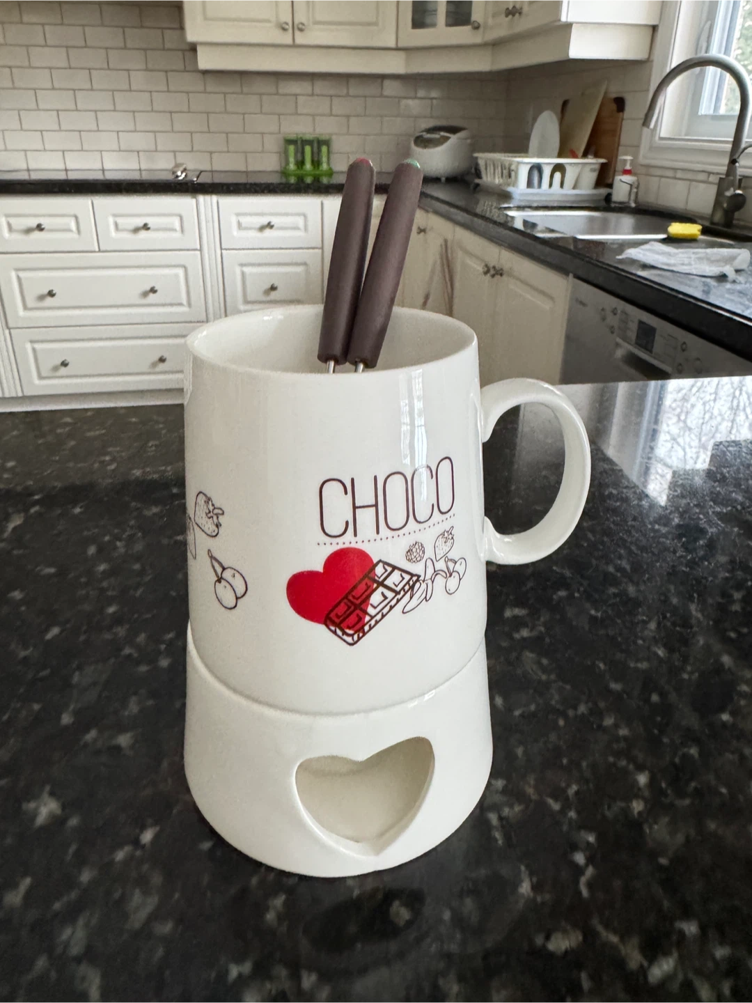 Chocolate Fondue Set - Mug, Warmer, Forks