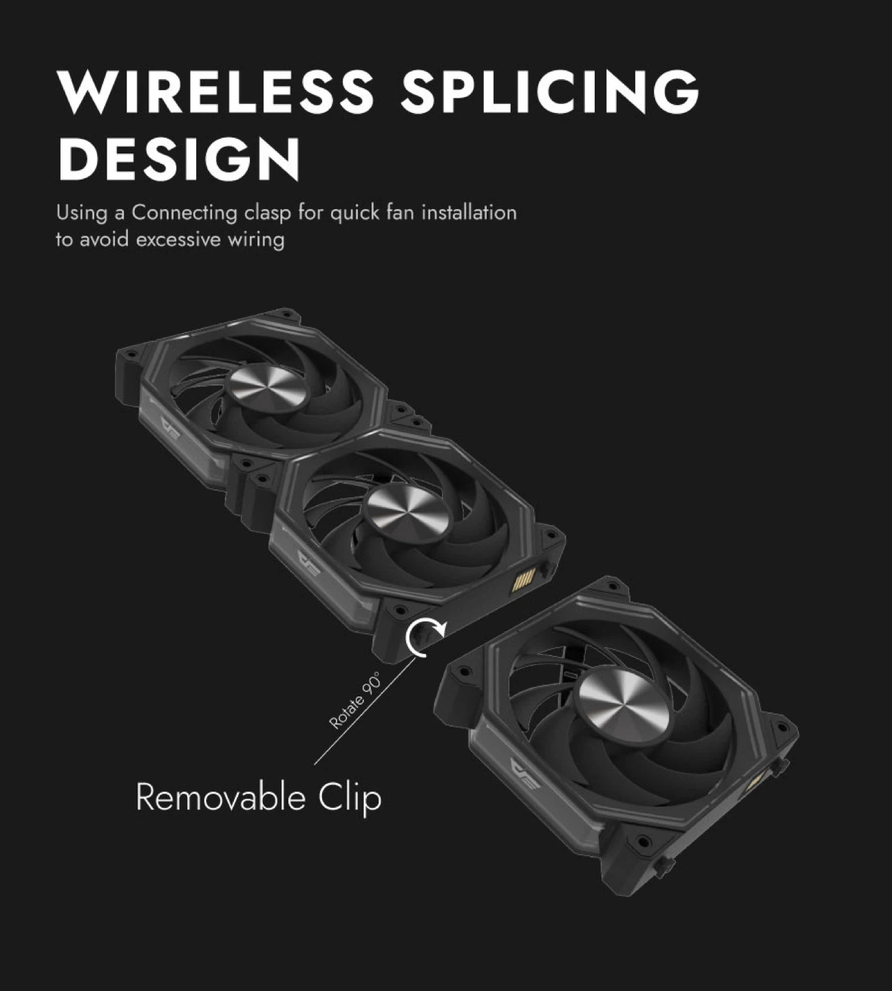DarkFlash INF34 120mm ARGB Case Fans – 9 Fans Total - photo 4