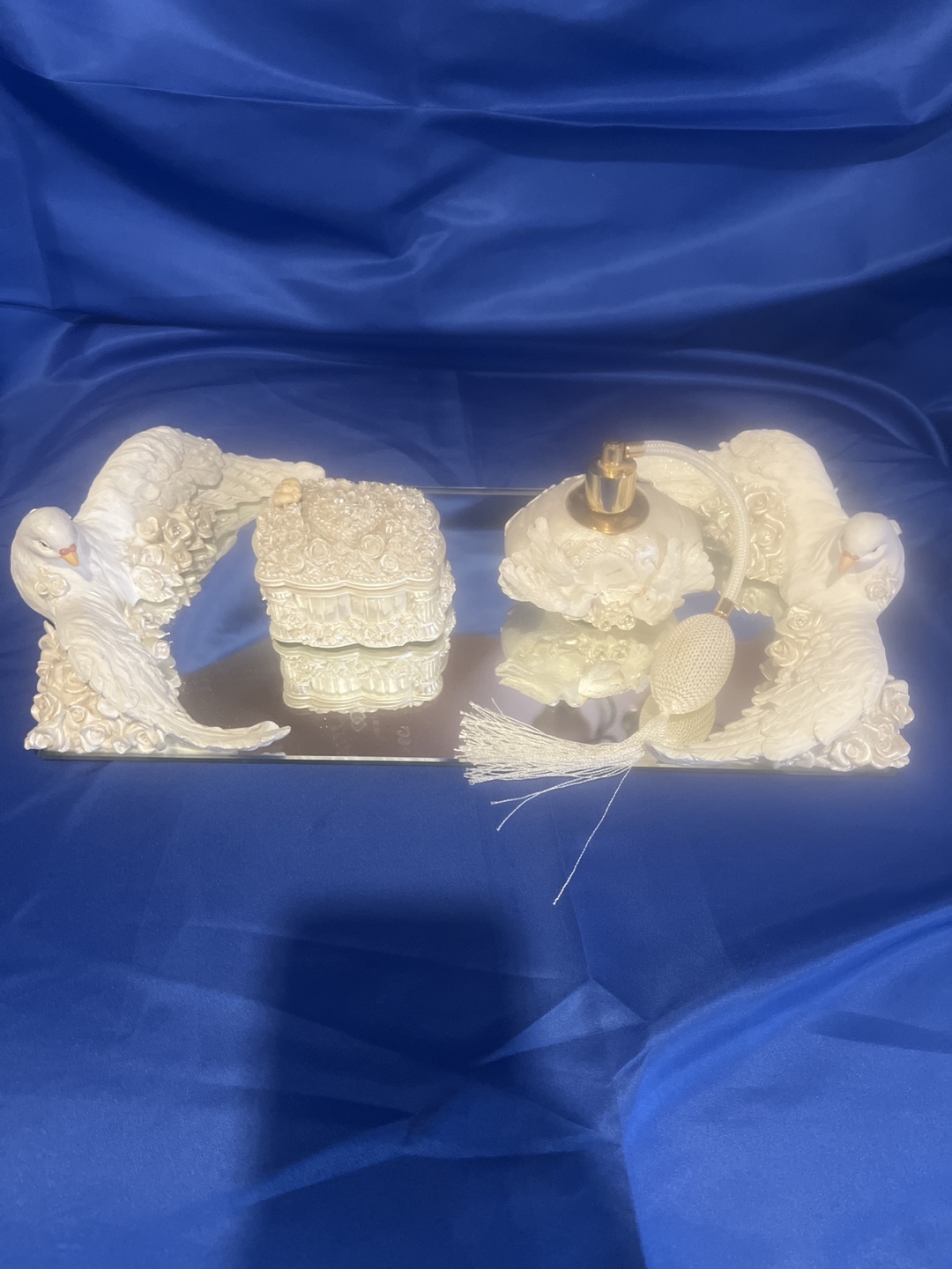 Vintage Vanity Set with Doves