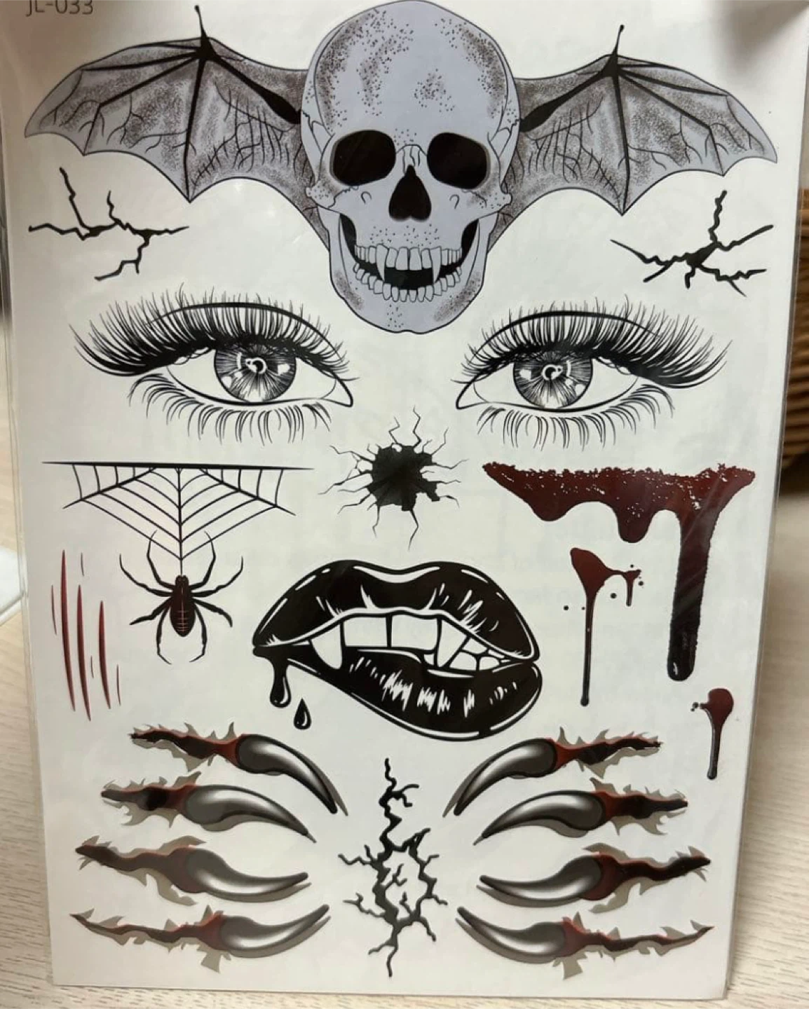 Halloween Face Tattoo Stickers