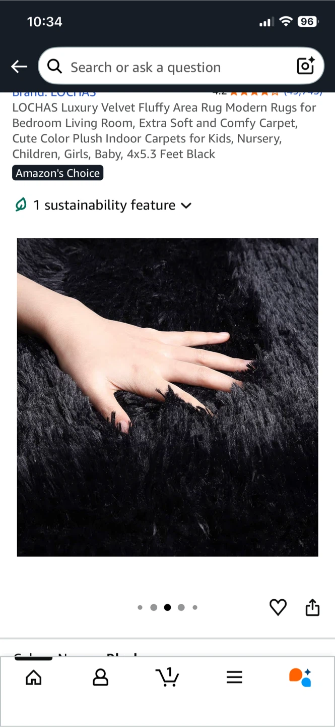 Black Fluffy Area Rug - photo 3