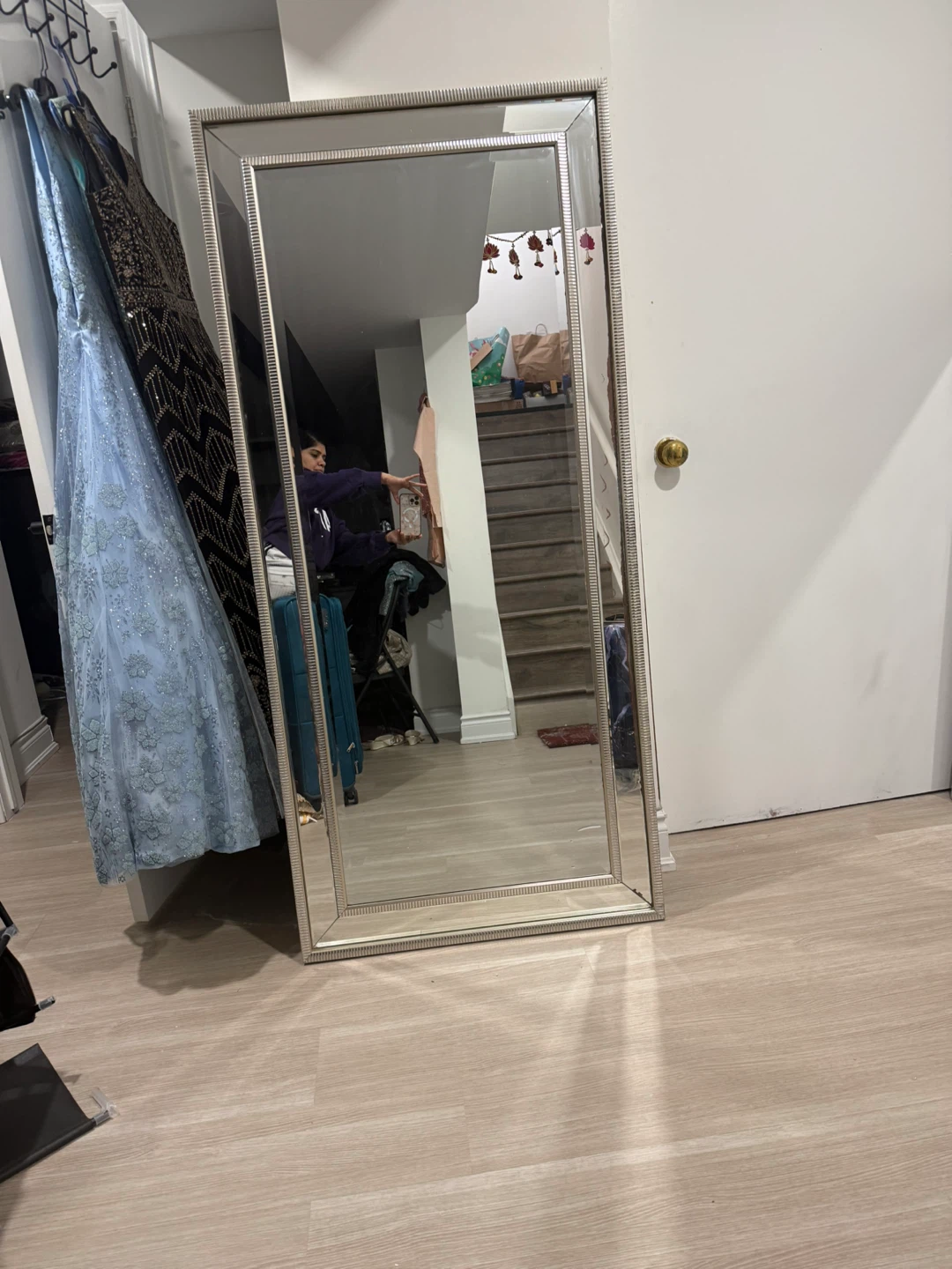 Full Length Silver Framed Mirror - photo 2