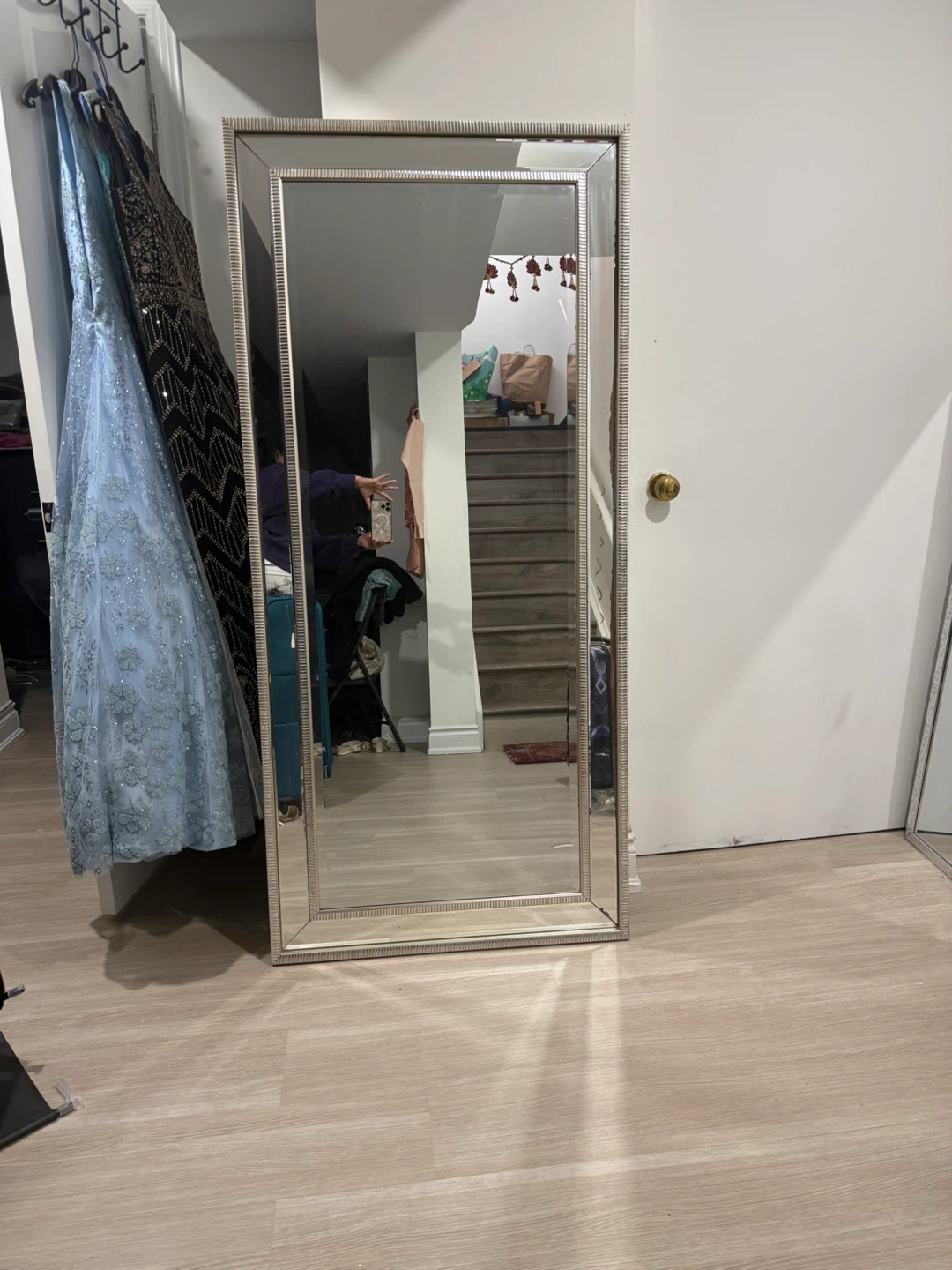 Full Length Silver Framed Mirror