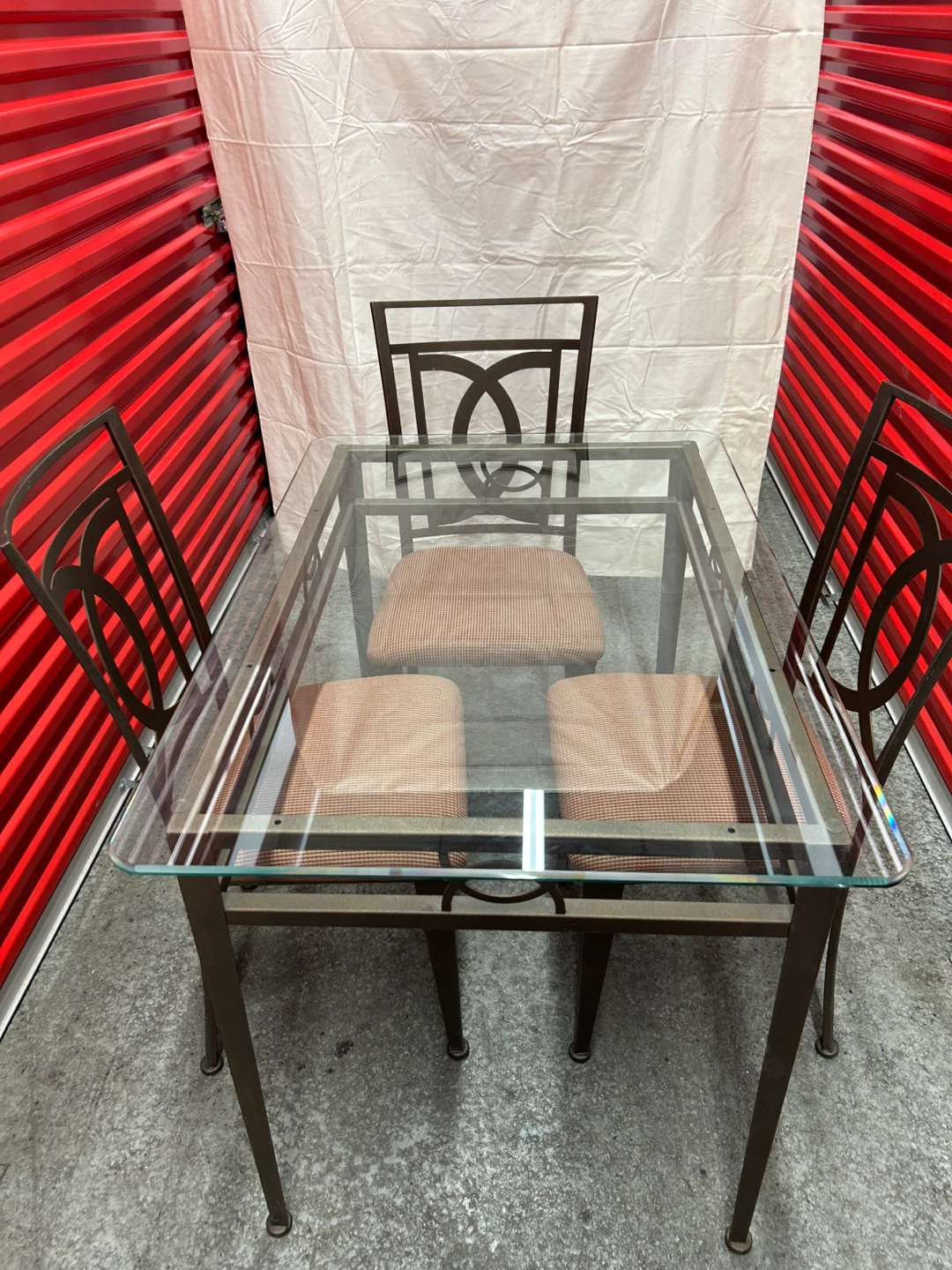 Glass Top Dining Table with 3 Chairs