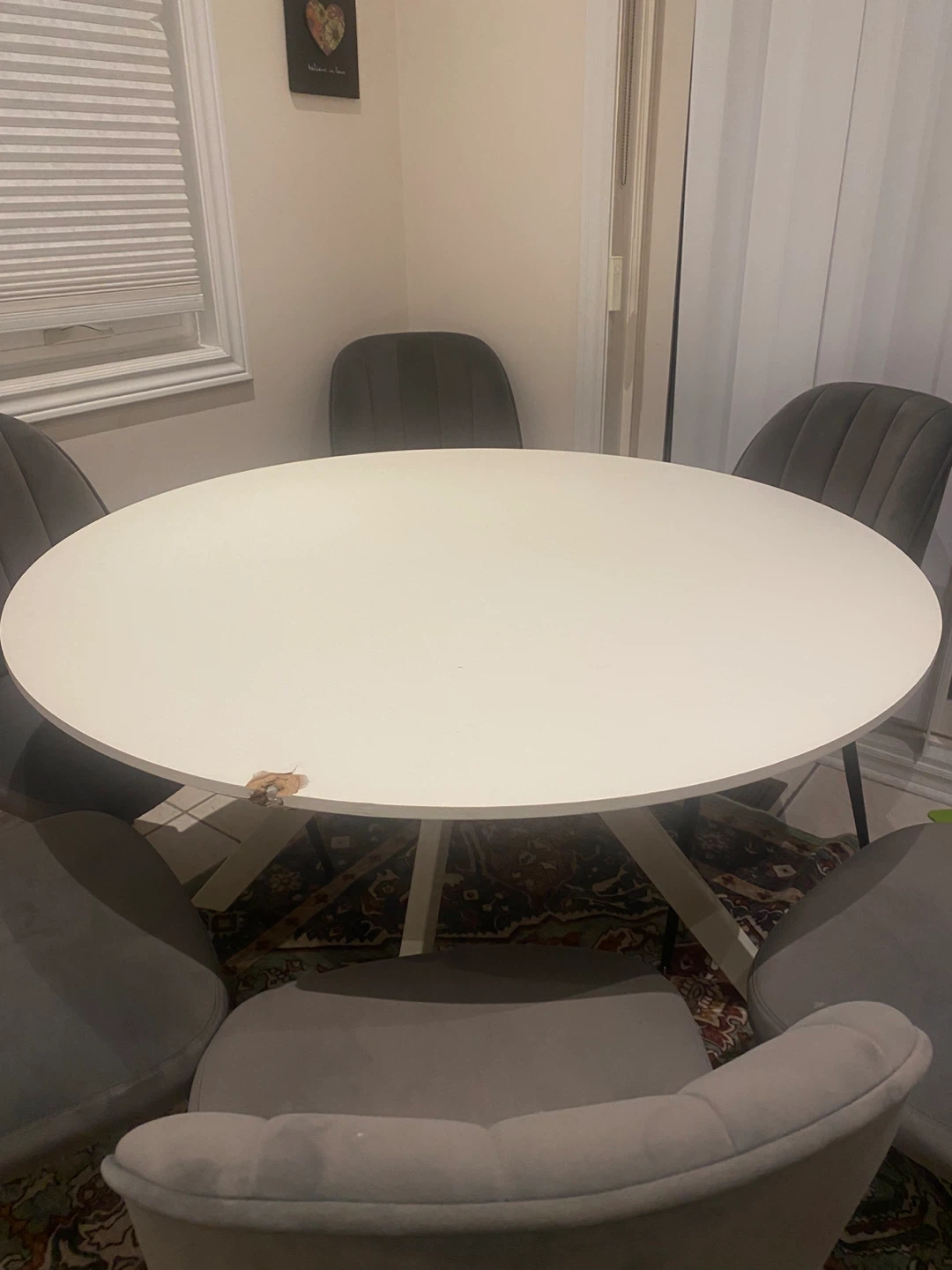 Round White Dining Table - photo 2