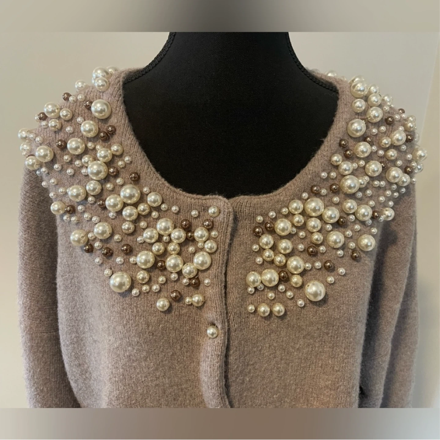 Anthropologie Moth Pearl Embellished Cardigan - Size M - photo 5