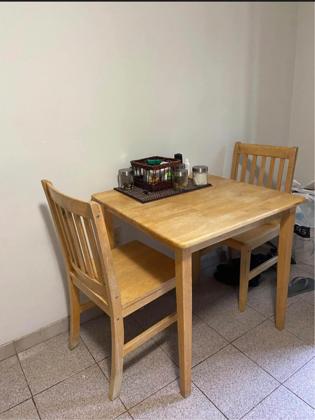 IKEA Wooden Dining Table with Two Chairs