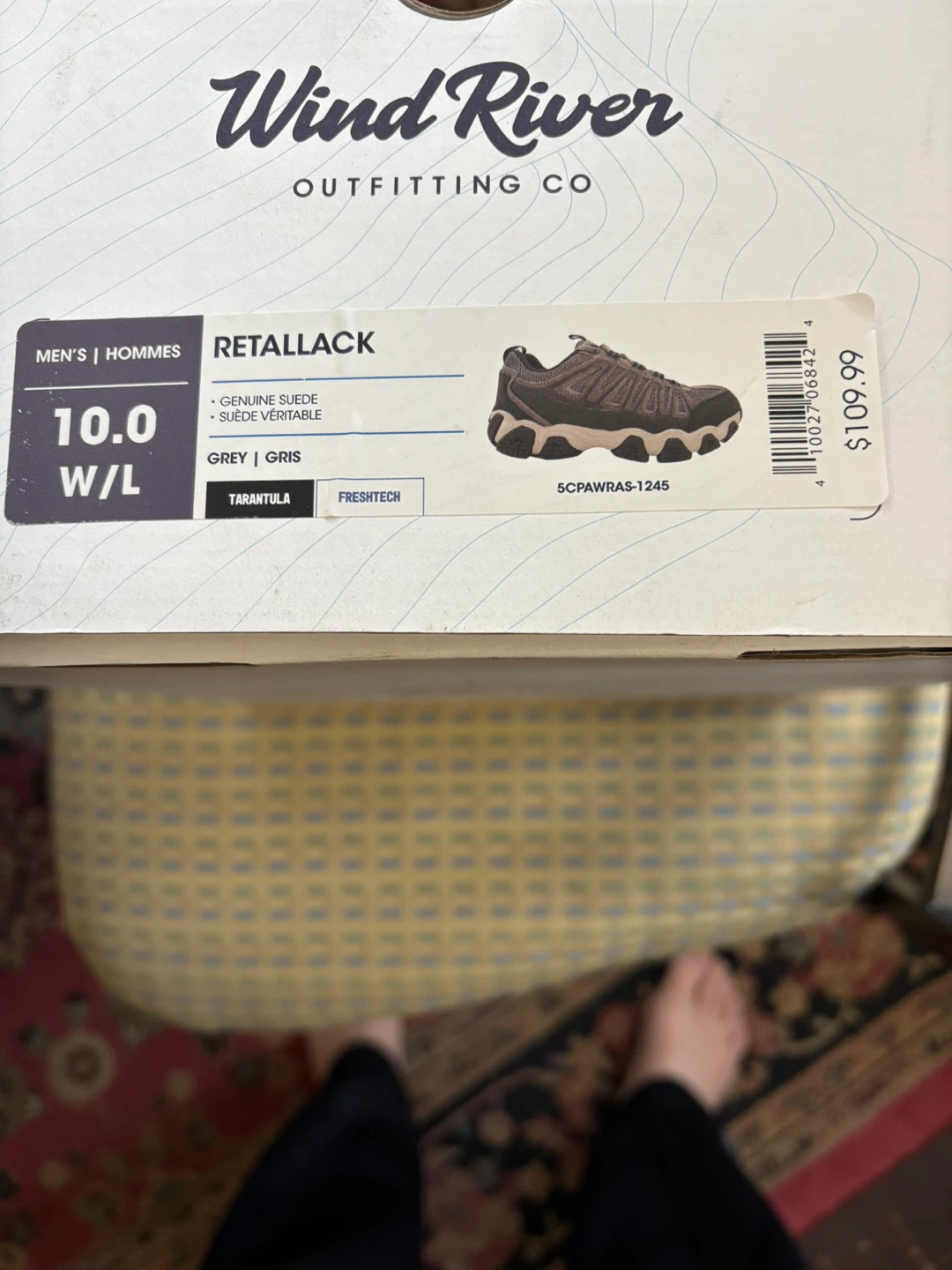 Wind River Retallack Men's Shoes - Size 10, Grey, New