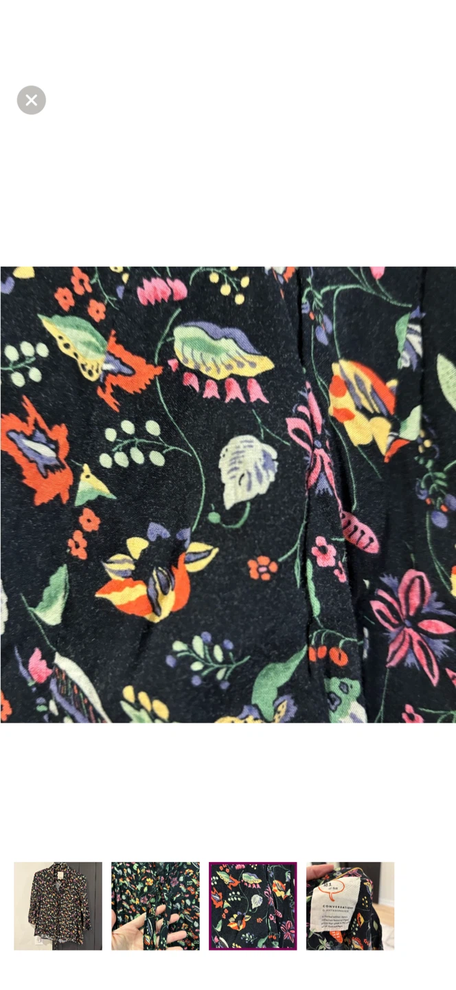 Anthropologie Conversations Floral Blouse Size 6 - photo 3