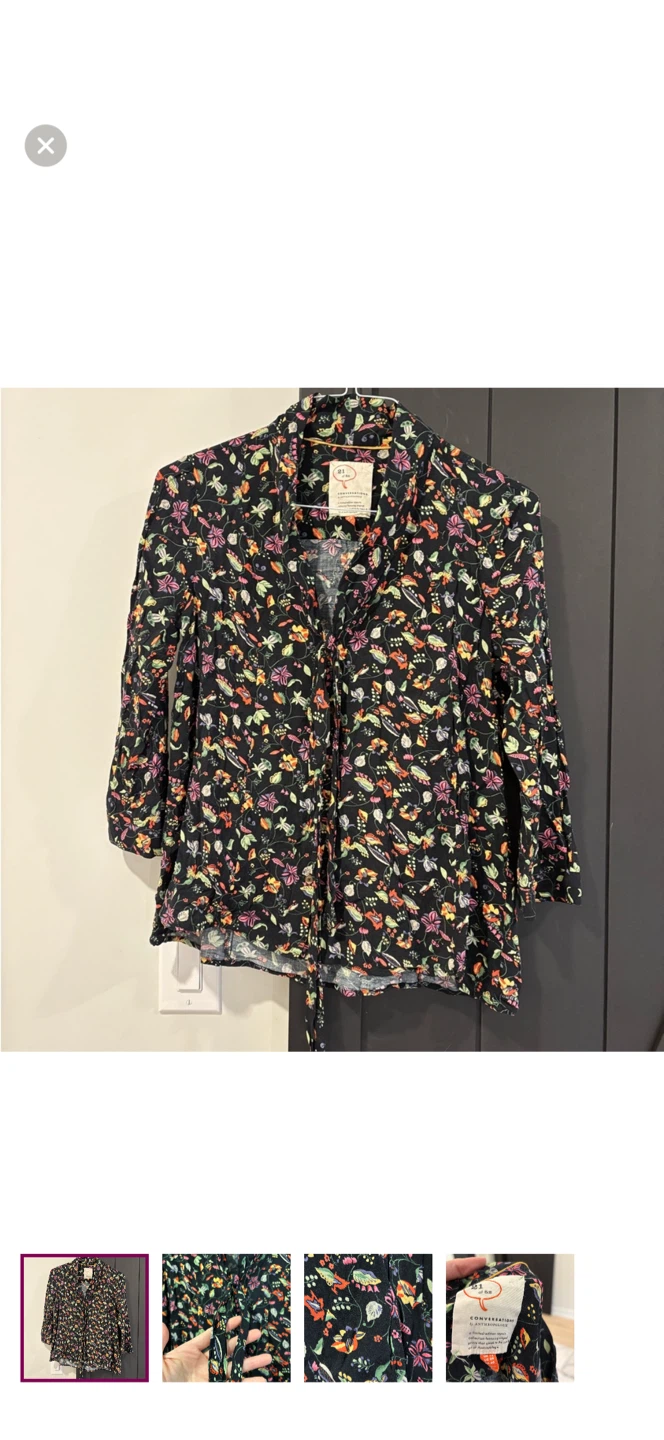 Anthropologie Conversations Floral Blouse Size 6