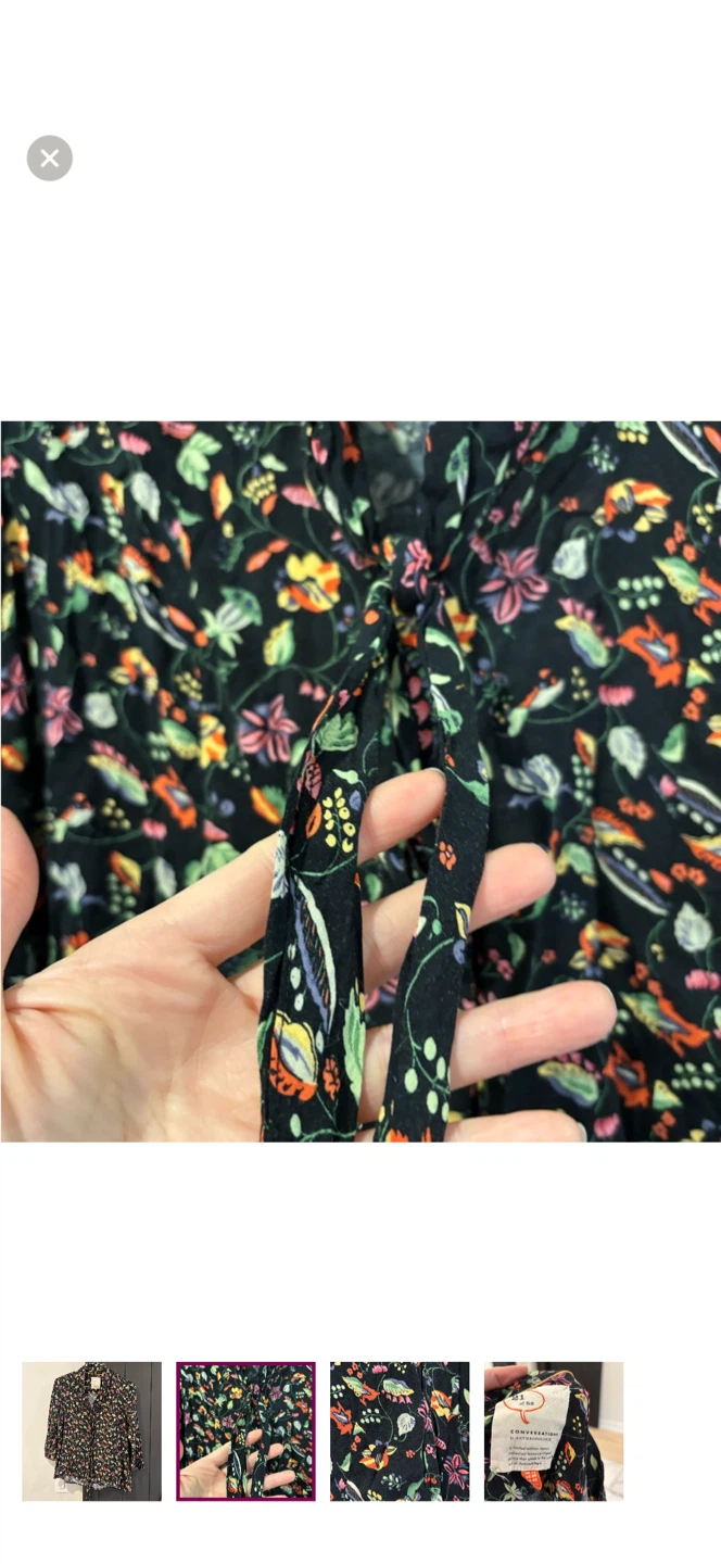 Anthropologie Conversations Floral Blouse Size 6 - photo 4