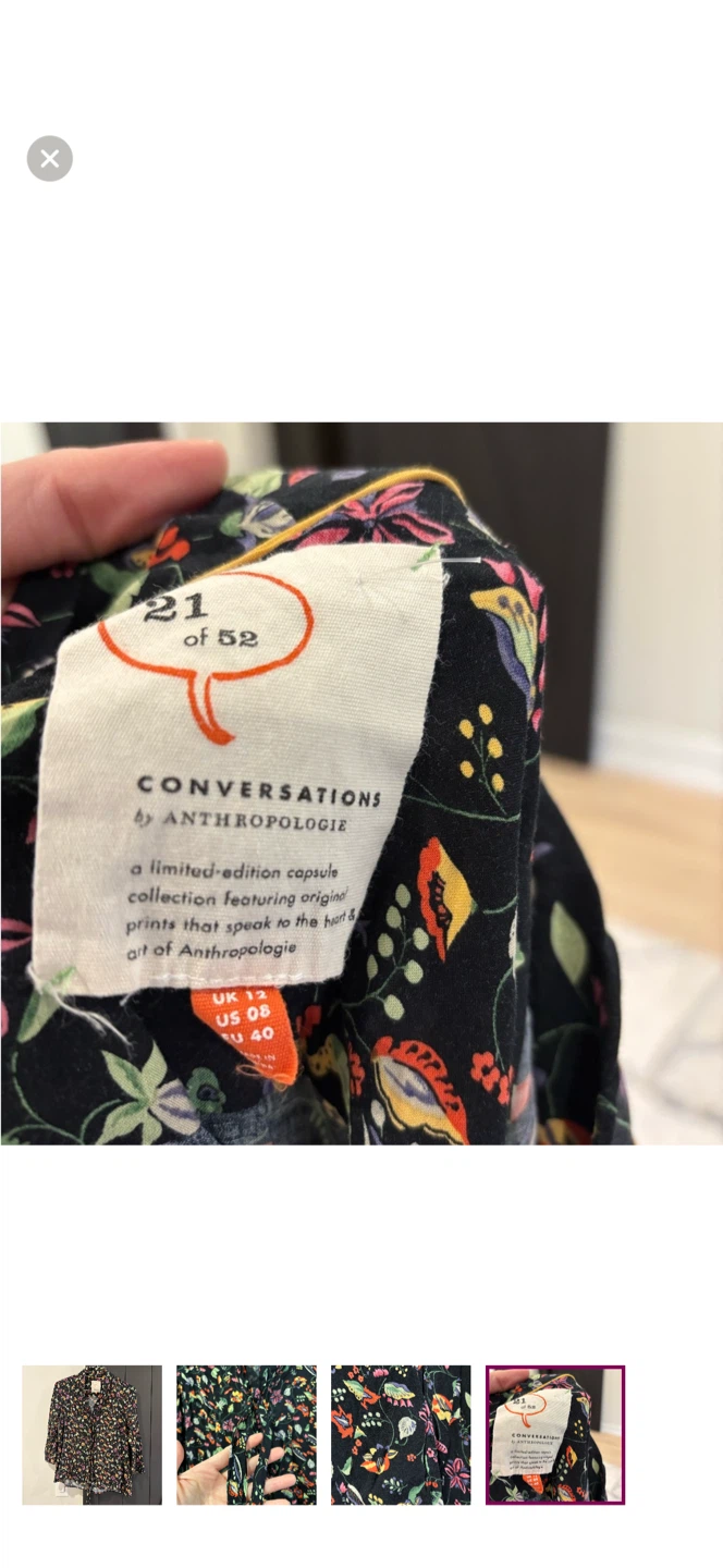 Anthropologie Conversations Floral Blouse Size 6 - photo 2