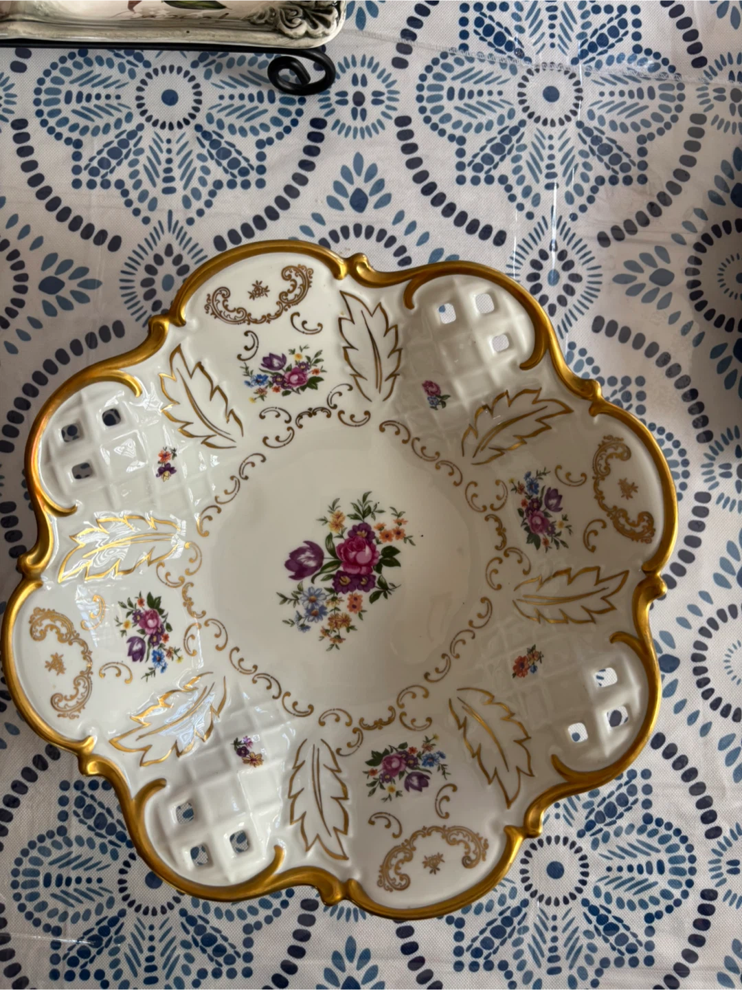 Vintage Floral Porcelain Bowl