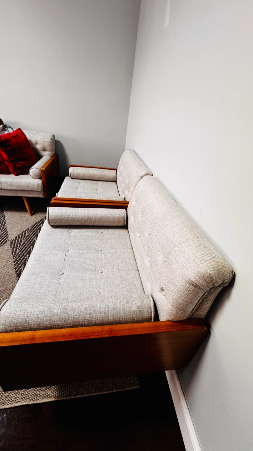 Mid-Century Modern Sofa and Loveseat Set - photo 3