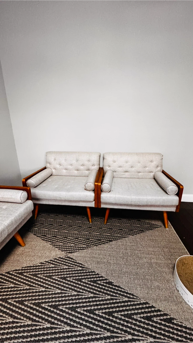 Mid-Century Modern Sofa and Loveseat Set - photo 5