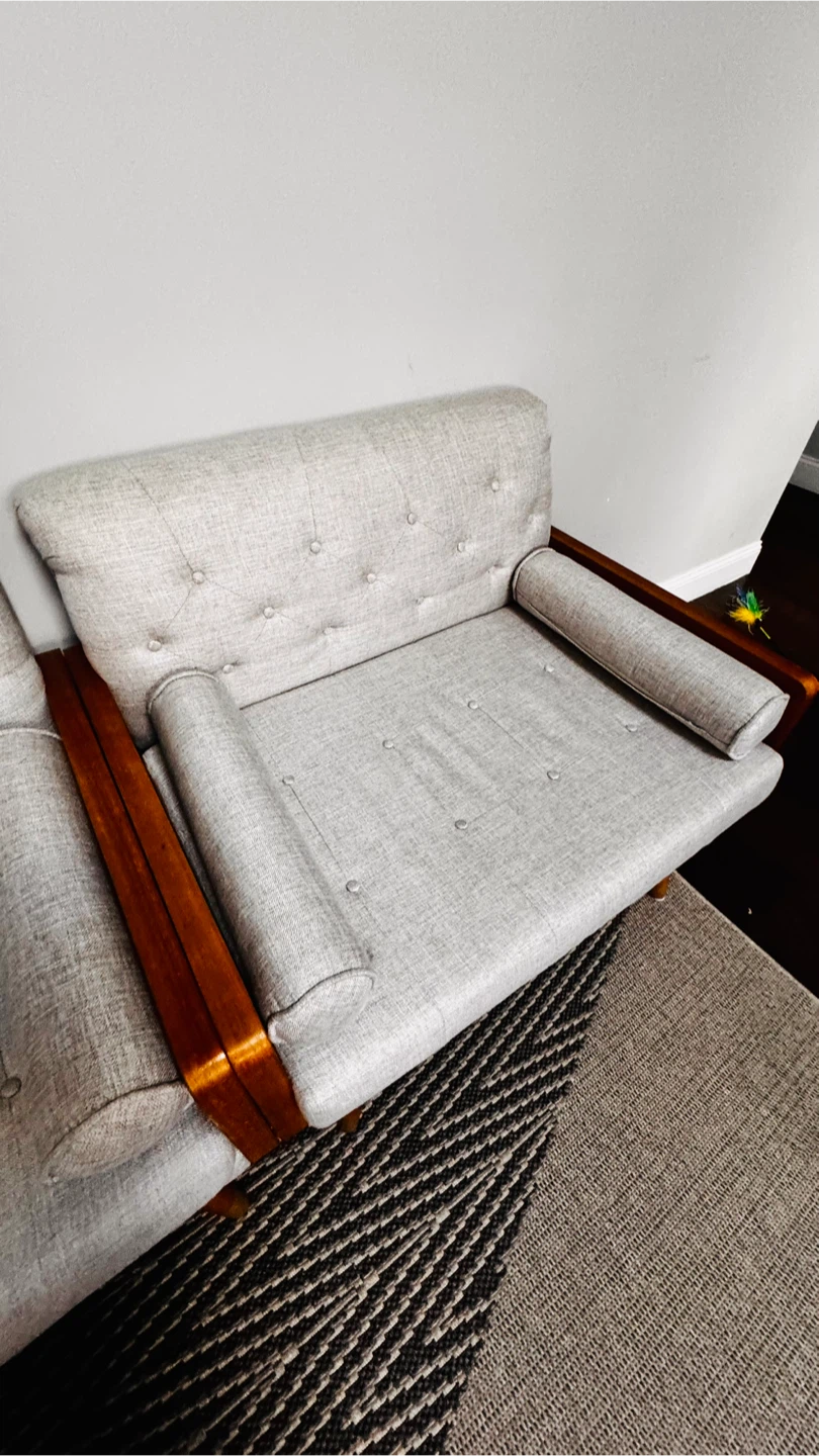 Mid-Century Modern Sofa and Loveseat Set - photo 2