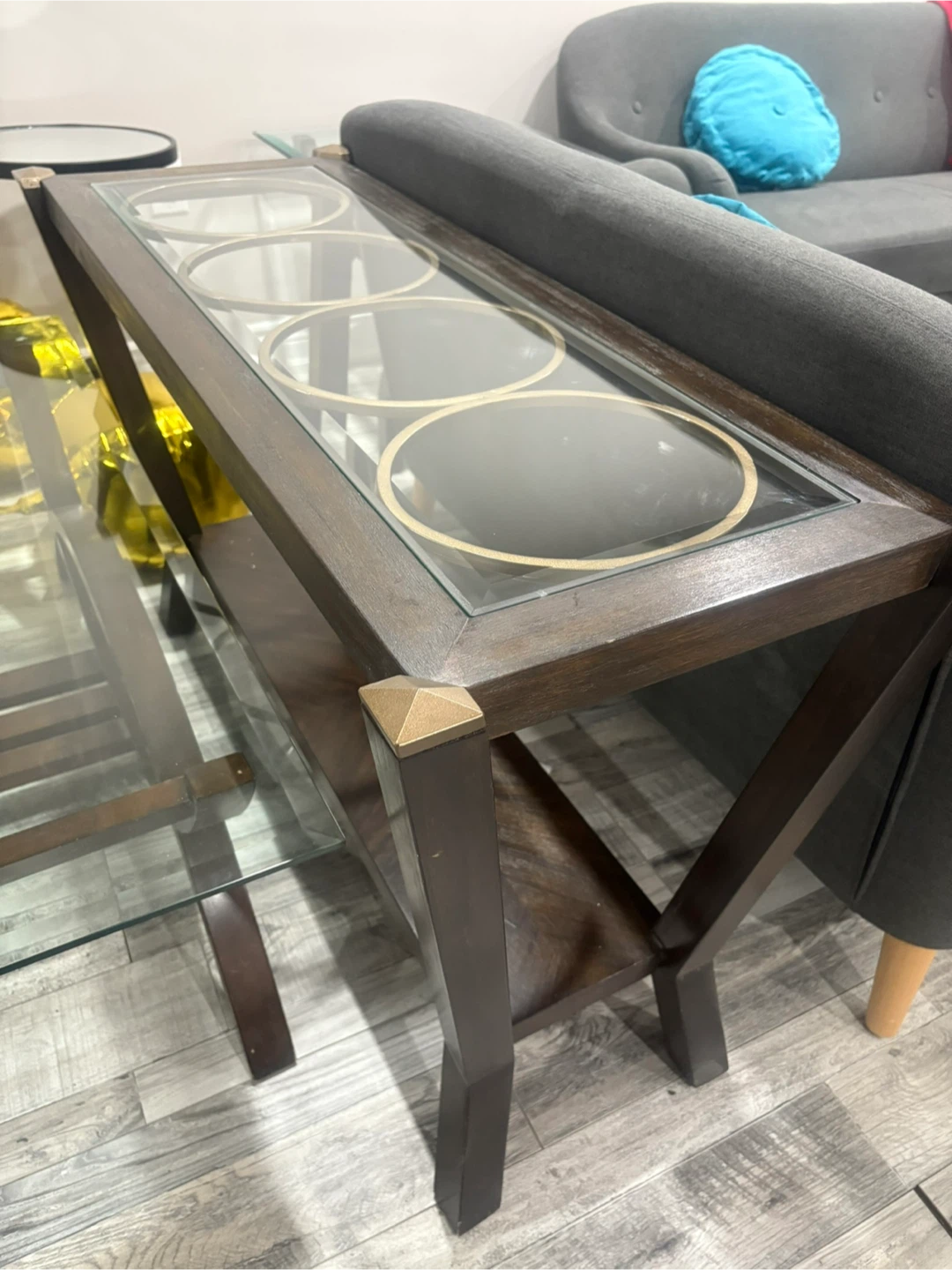 Console Table with Glass Top - photo 3