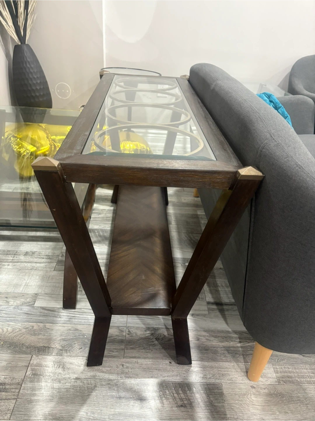 Console Table with Glass Top - photo 2