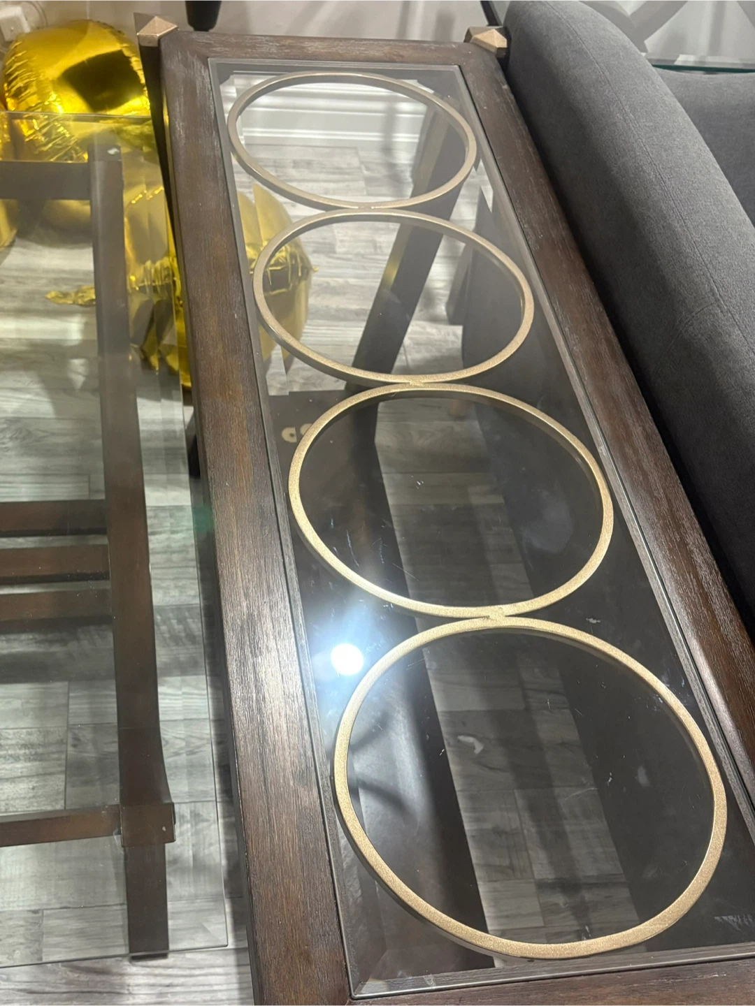 Console Table with Glass Top