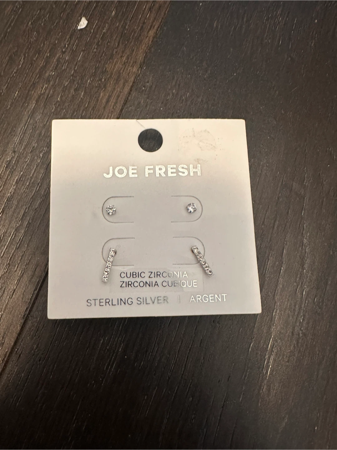 Joe Fresh Sterling Silver Cubic Zirconia Earrings - New