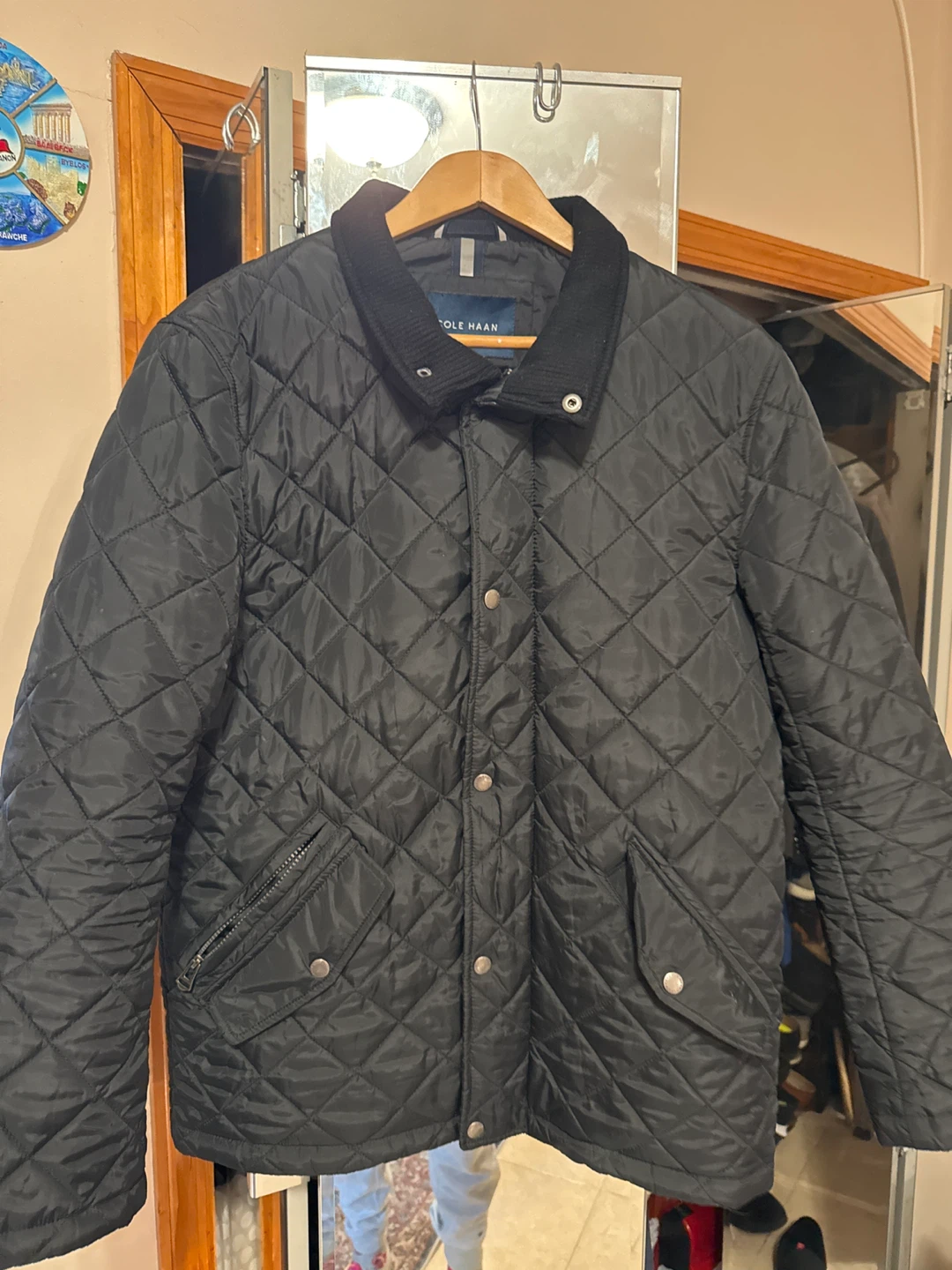 Tahari Black Puffer Coat, Size L