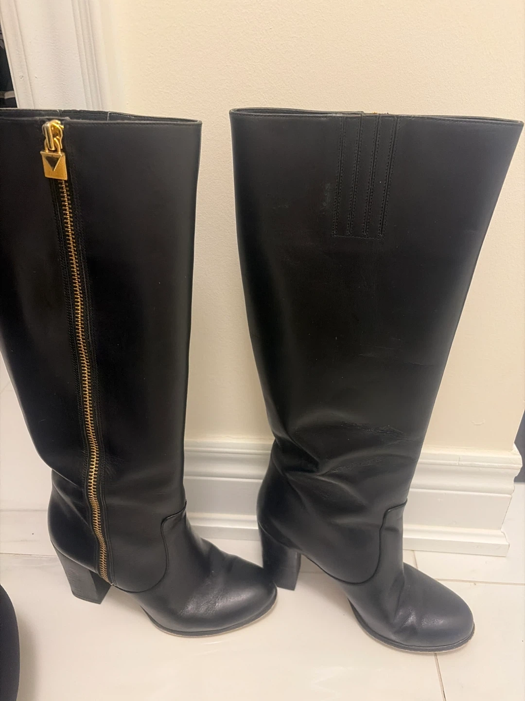 Michael Kors Black Leather Knee High Boots