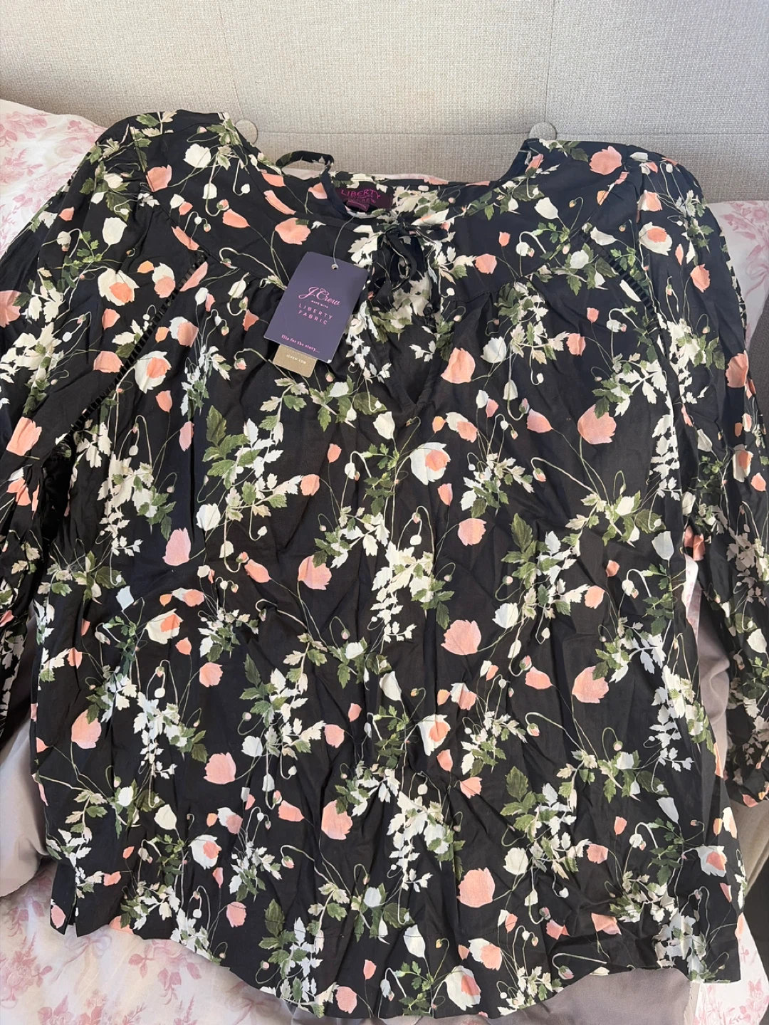 J. Crew Liberty Fabric Floral Blouse - Size L - photo 4