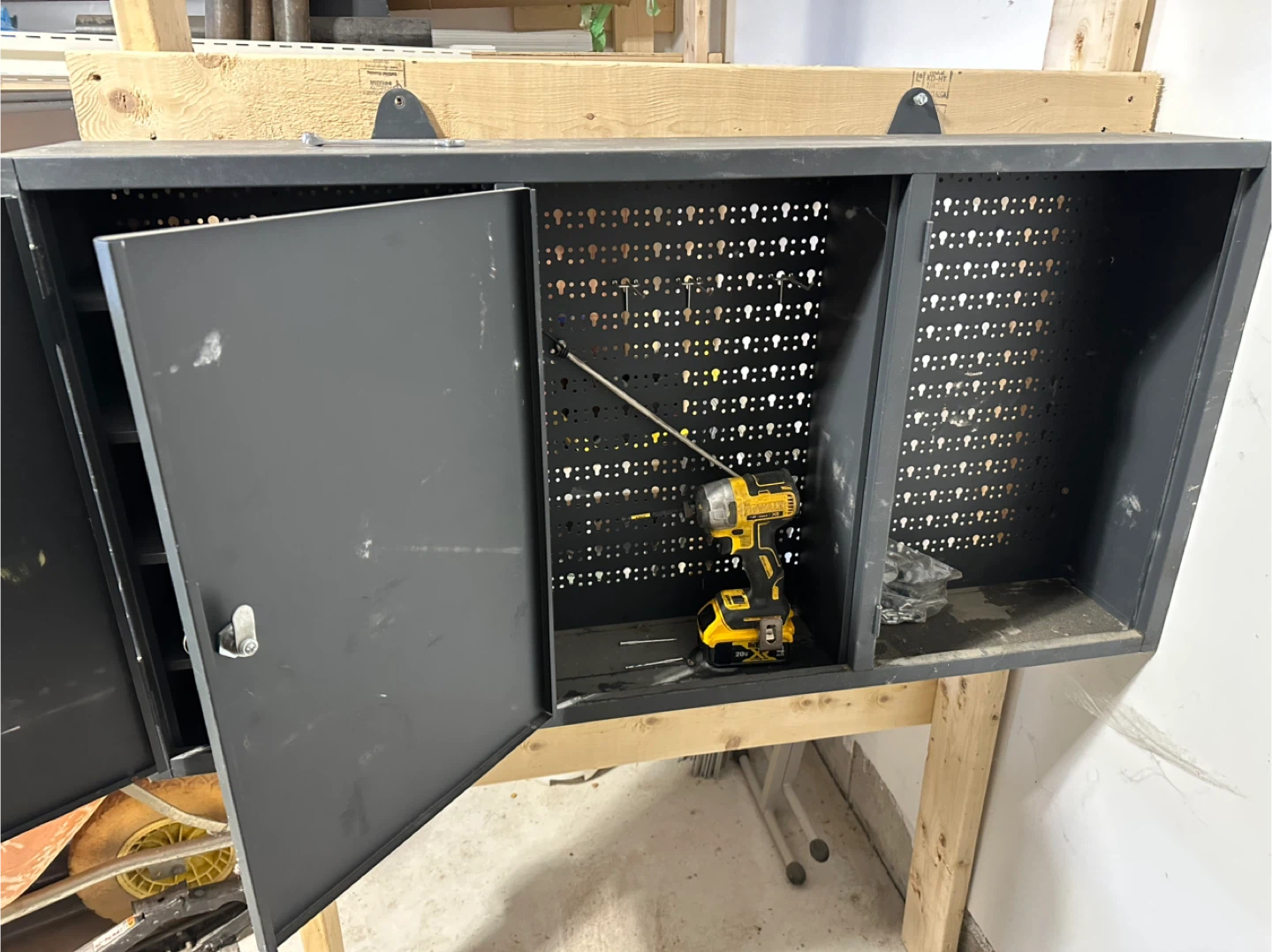 Grey Metal Wall-Mounted Tool Cabinet - photo 3