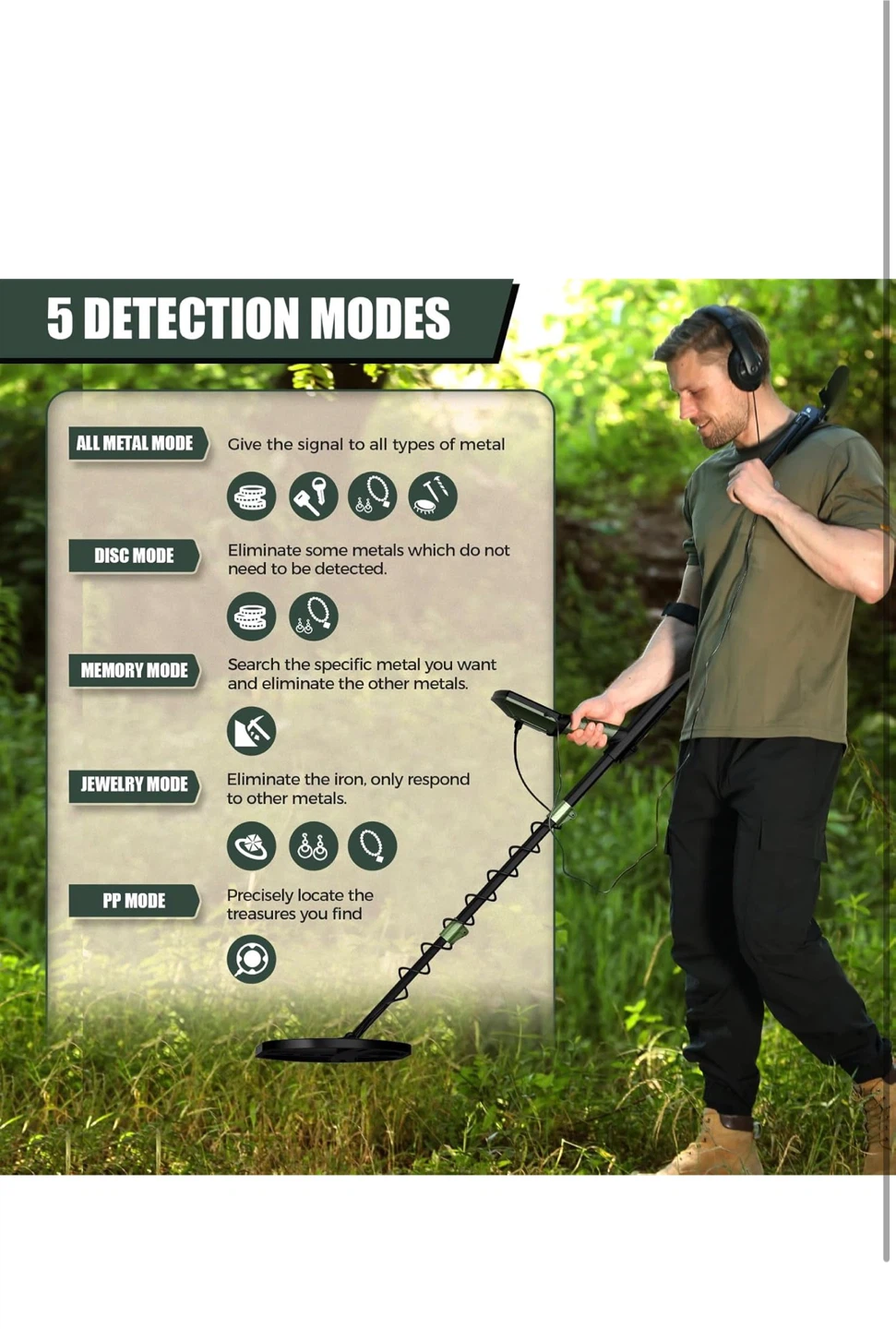 Metal Detector with 5 Detection Modes - photo 3