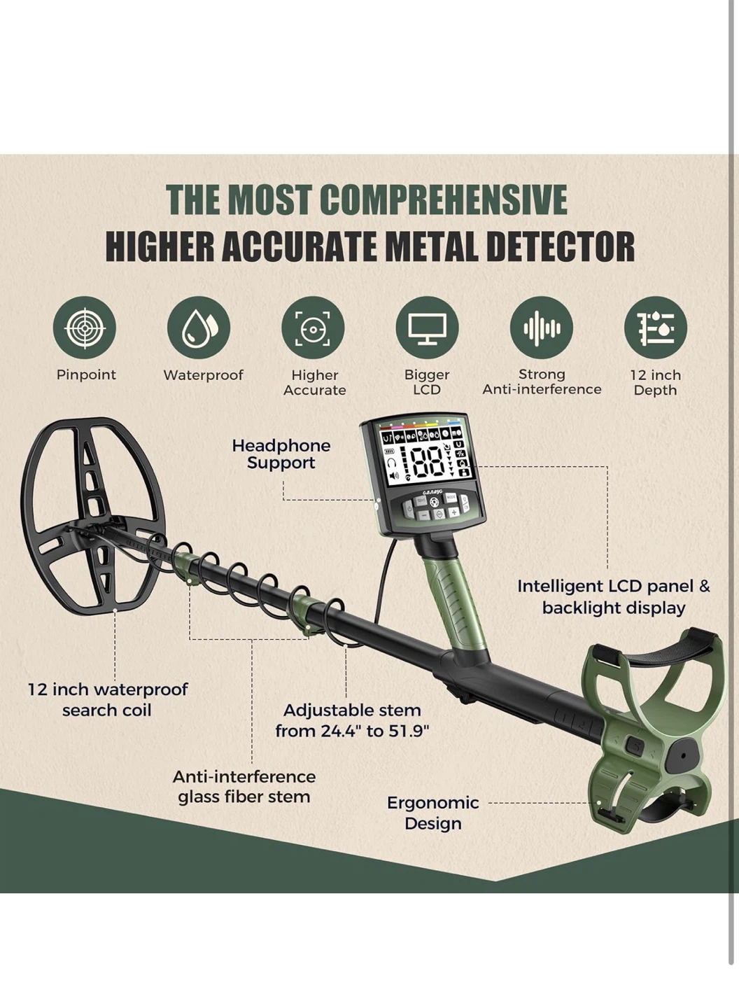 Metal Detector with 5 Detection Modes - photo 2