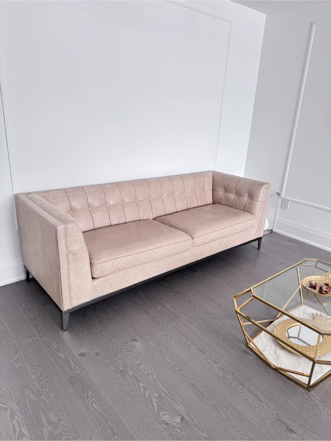 Leather Beige Sofa - Great Condition! - photo 2