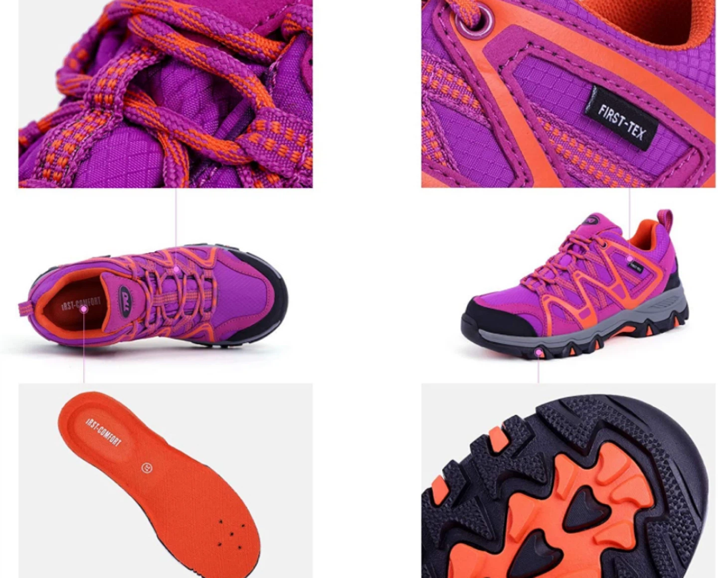 DTO First-Tex Hiking Shoes - Purple & Orange - photo 3