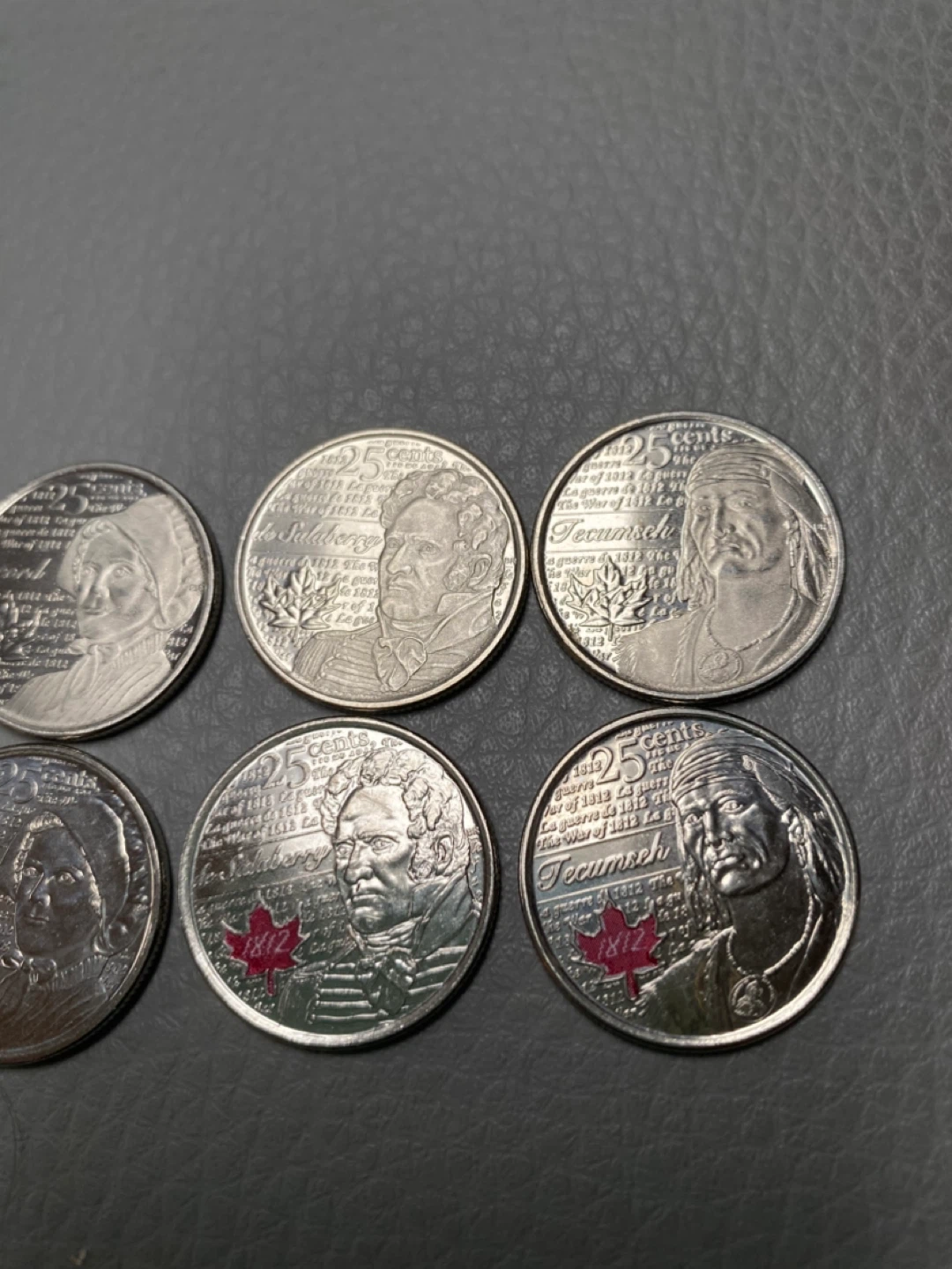17 Coins with 🍁-  War of 1812 Canadian Quarters