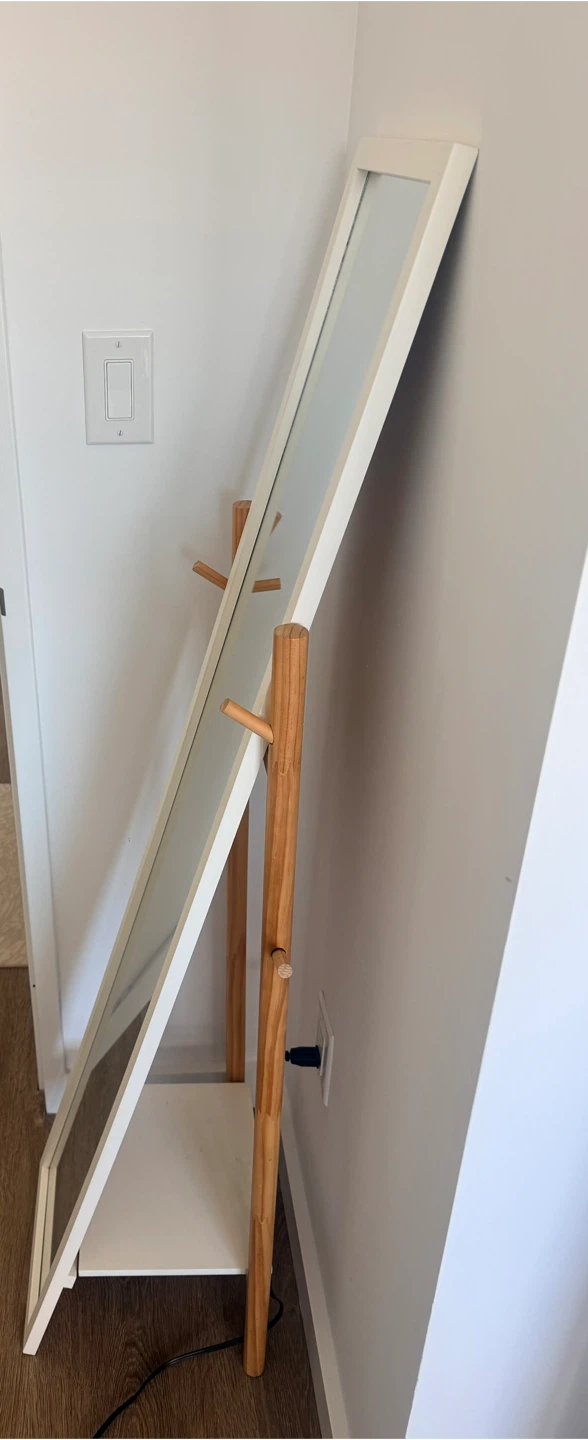 White Framed Full Length Mirror - photo 3