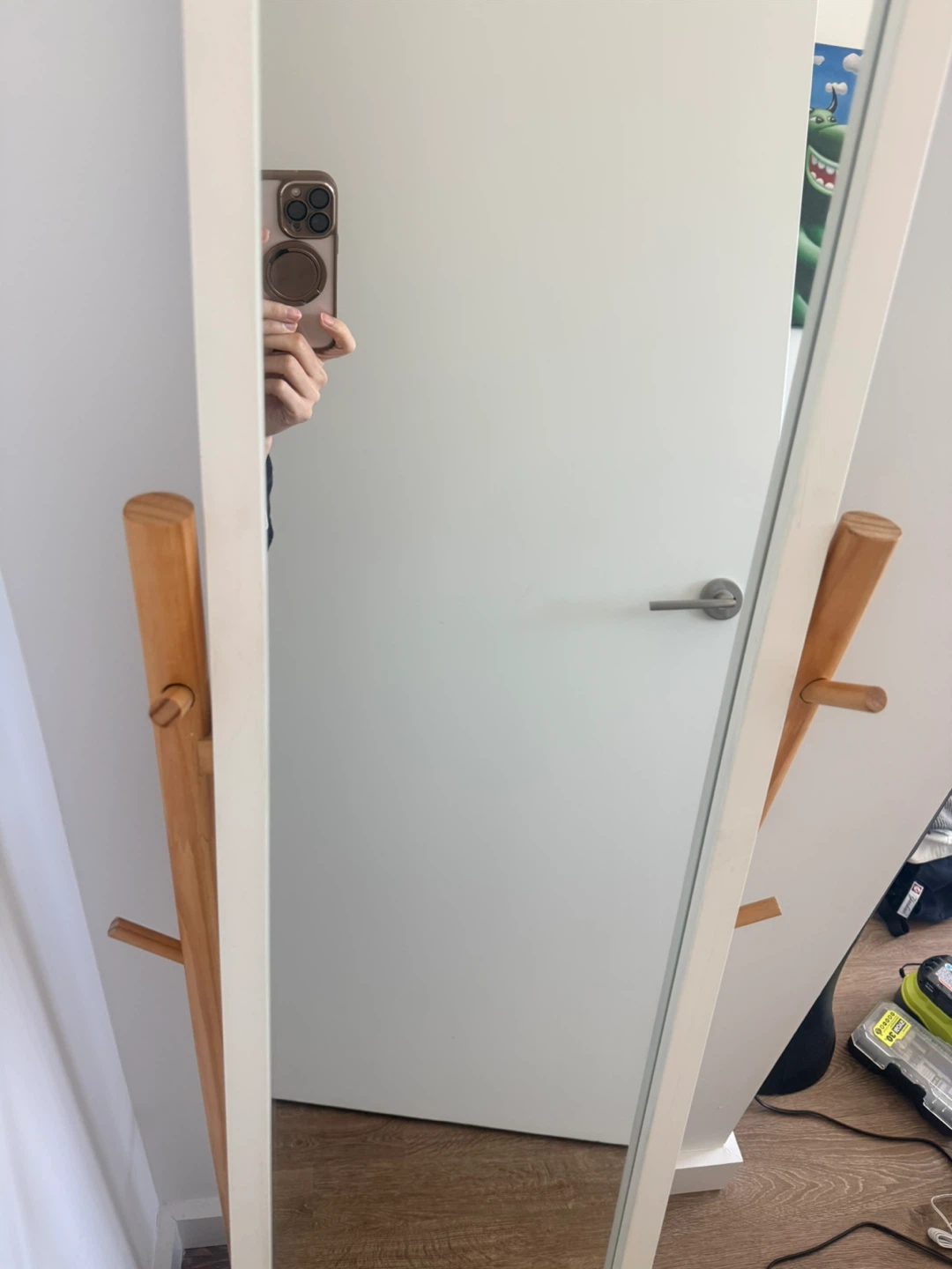 White Framed Full Length Mirror - photo 2