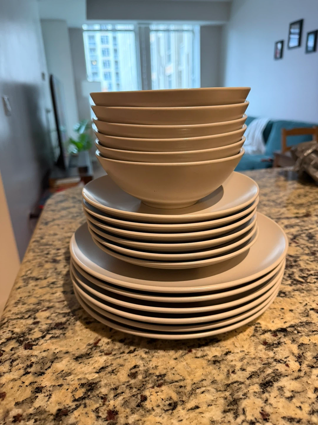 IKEA FÄRGKLAR 18-Piece Dinnerware Set - Matte Light Gray - photo 2