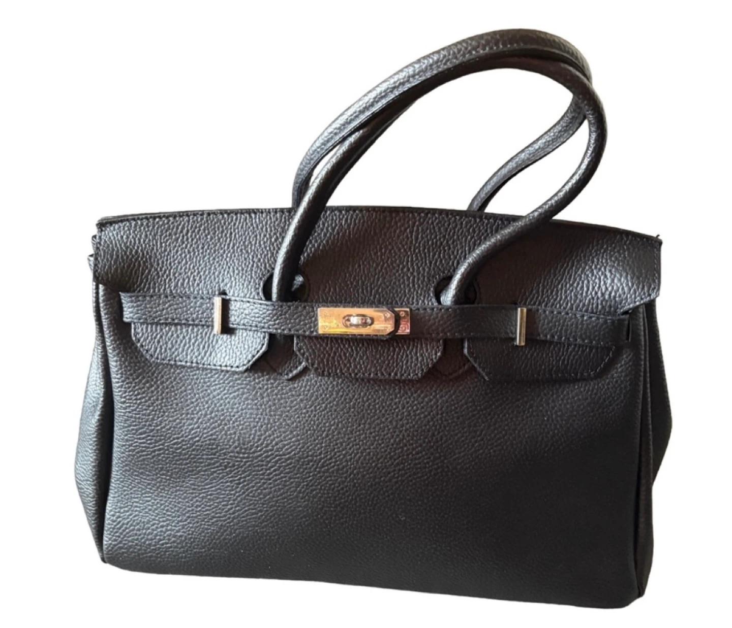 🖤 Black Genuine Italian Leather Handbag – Timeless Elegance