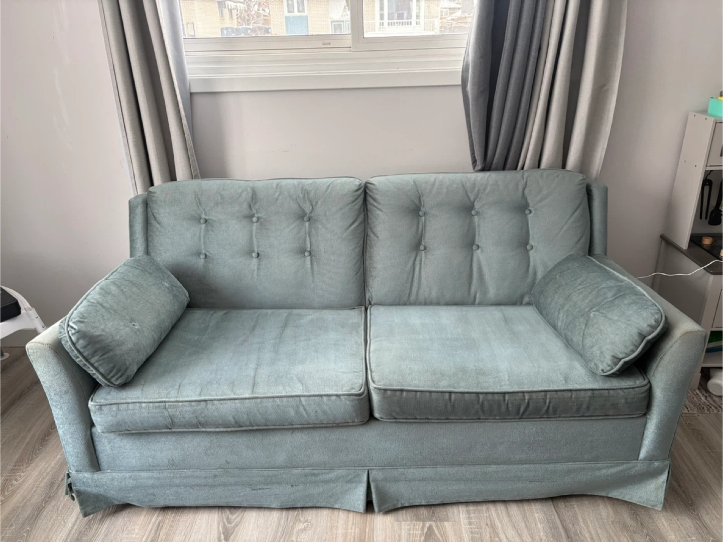 Blue Sofa Bed with Mattress - Great Condition! - photo 2