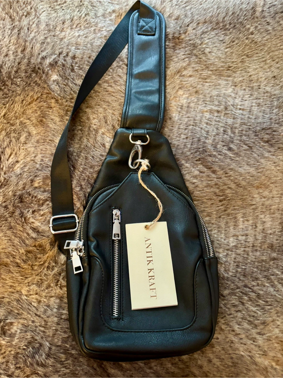 Antik Kraft Black Sling Bag Brand Nee