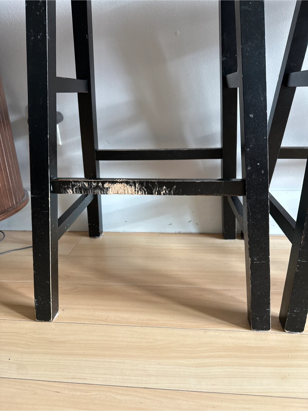 Black Wooden Bar Stools - Set of 2 - photo 3