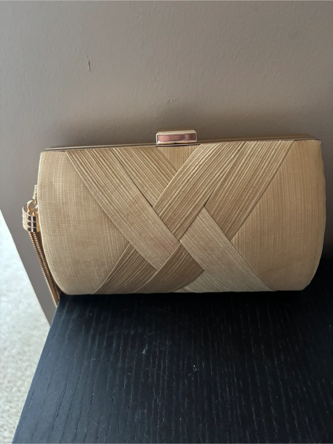 Gold Clutch Purse (includes long strap)