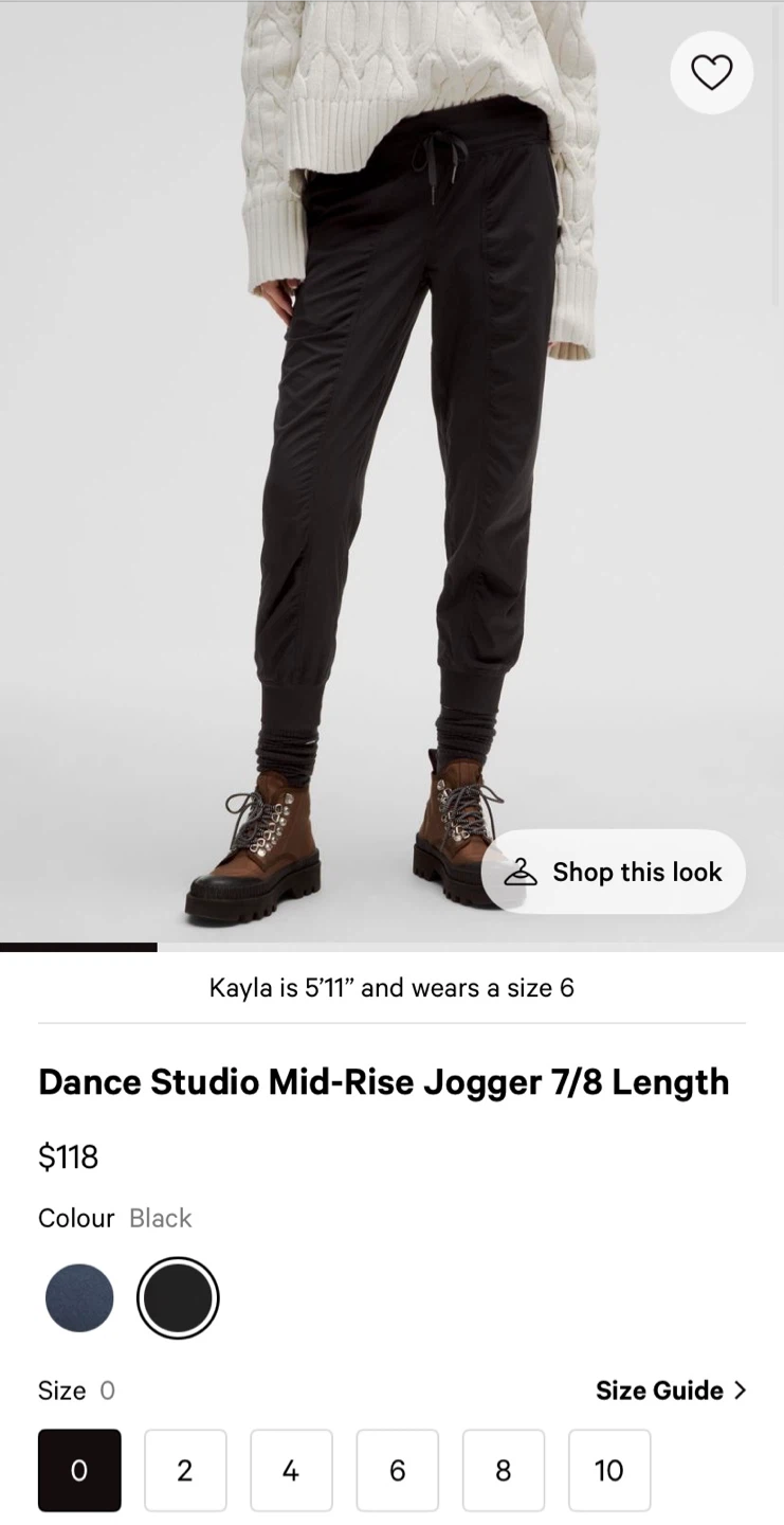 Dance Studio Mid-Rise Jogger Length 25 - Size 0