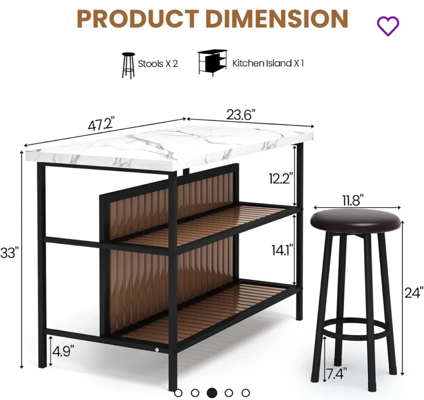 Kitchen Island Set - photo 2